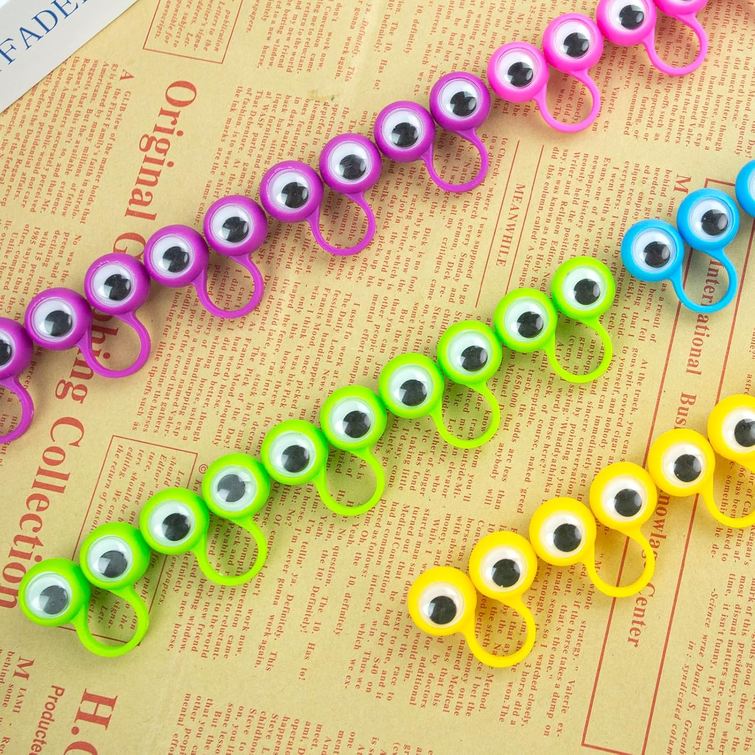 3 Otters 48PCS Eyeball Rings for Kids