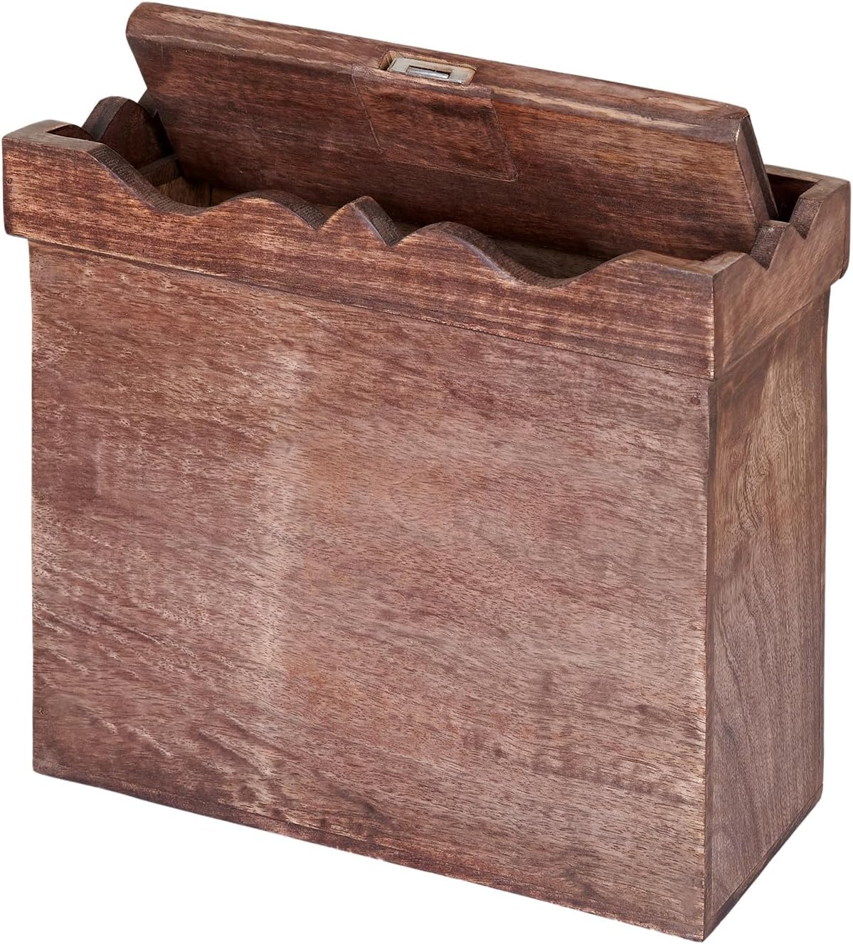 Wedding Card Box with Slit and Lock - Walnut
