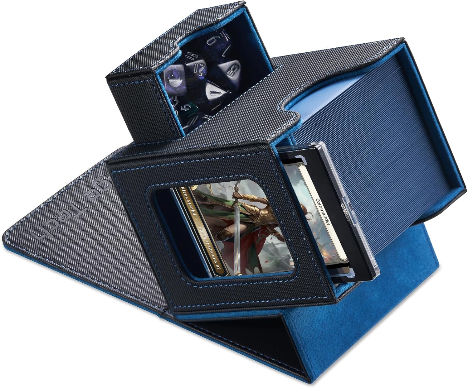 Mage Tech Card Deck Box for MTG Commander - Black Blue