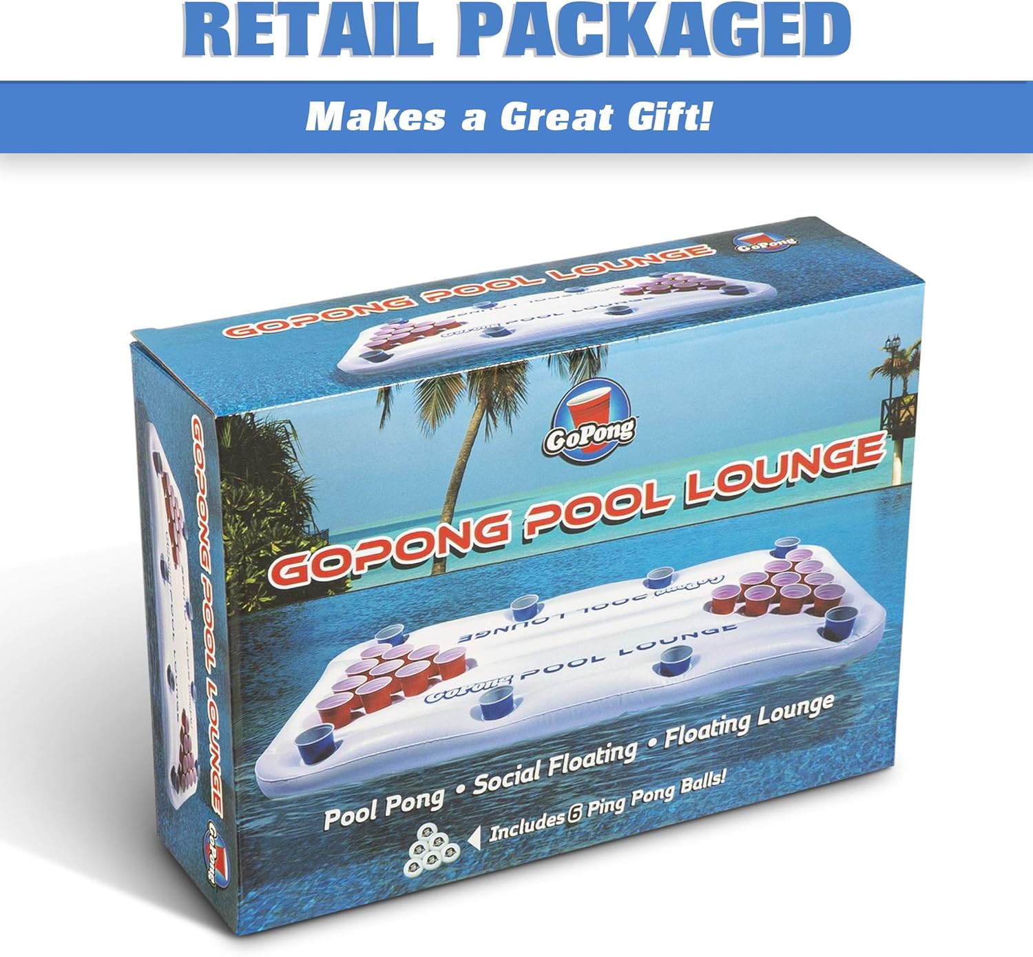 GoPong Pool Lounge Beer Pong Inflatable White