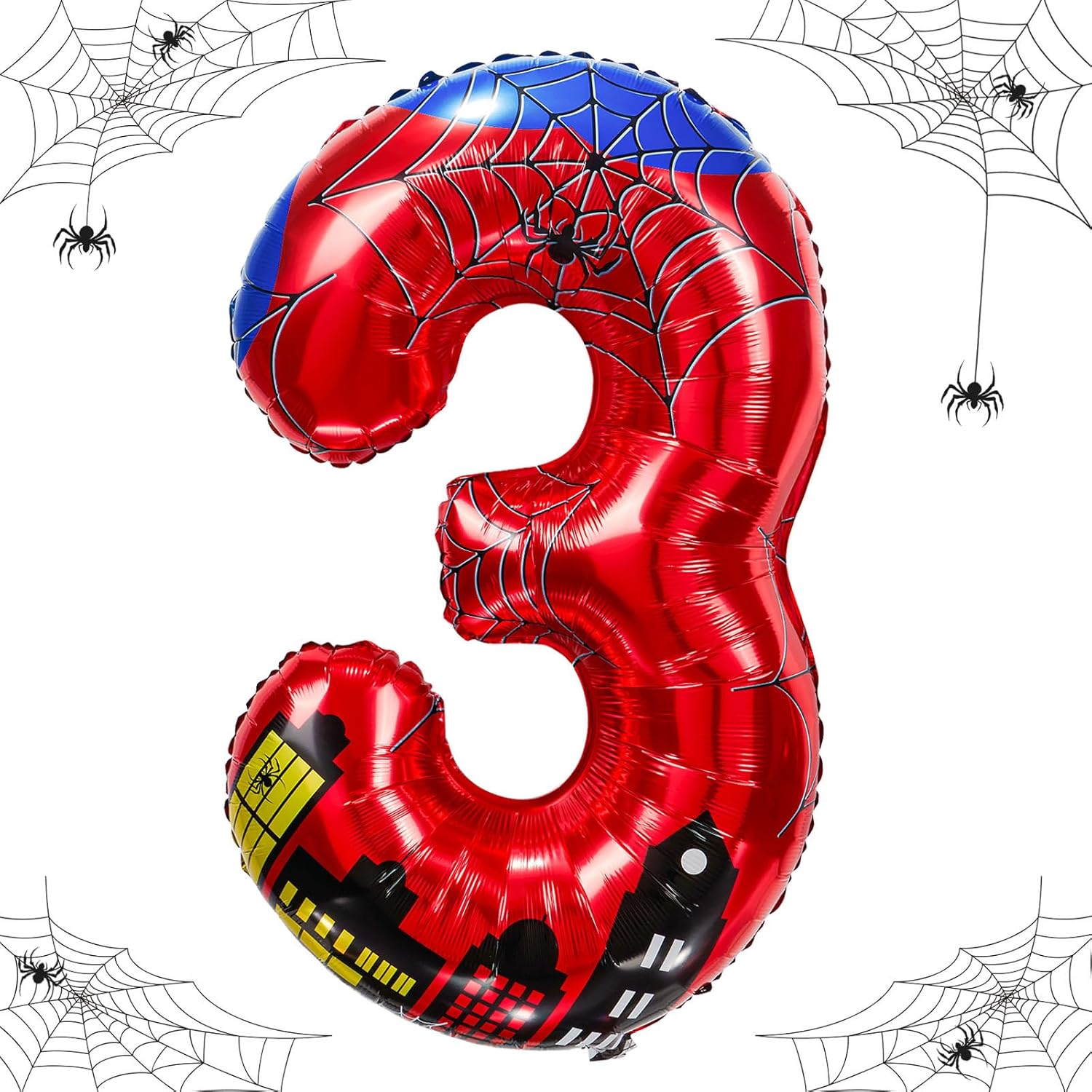 40 Inch Spider Theme Number Foil Balloons