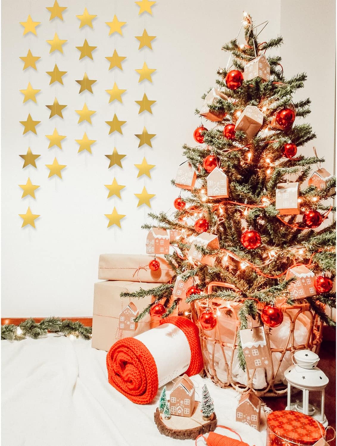 Yzurbu 130ft Gold Star Garland 10 Strings Decor