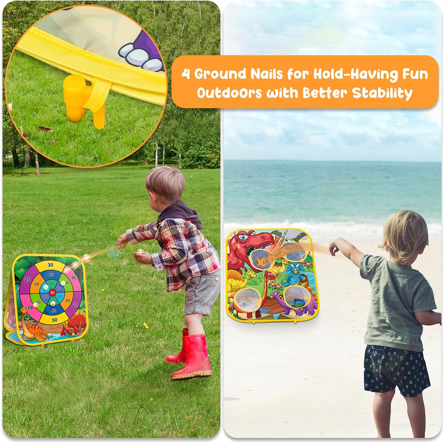 2-in-1 Bean Bag Toss Game for Kids