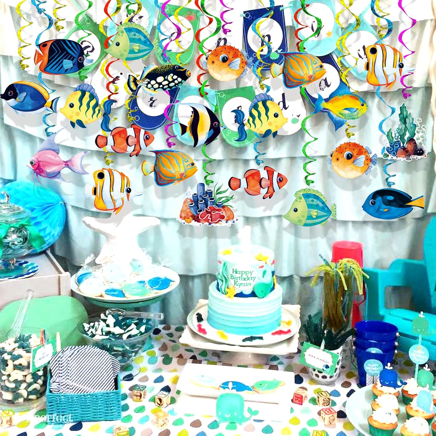 Tropical Fish Foil Streamer Banner Decor 30 Pack