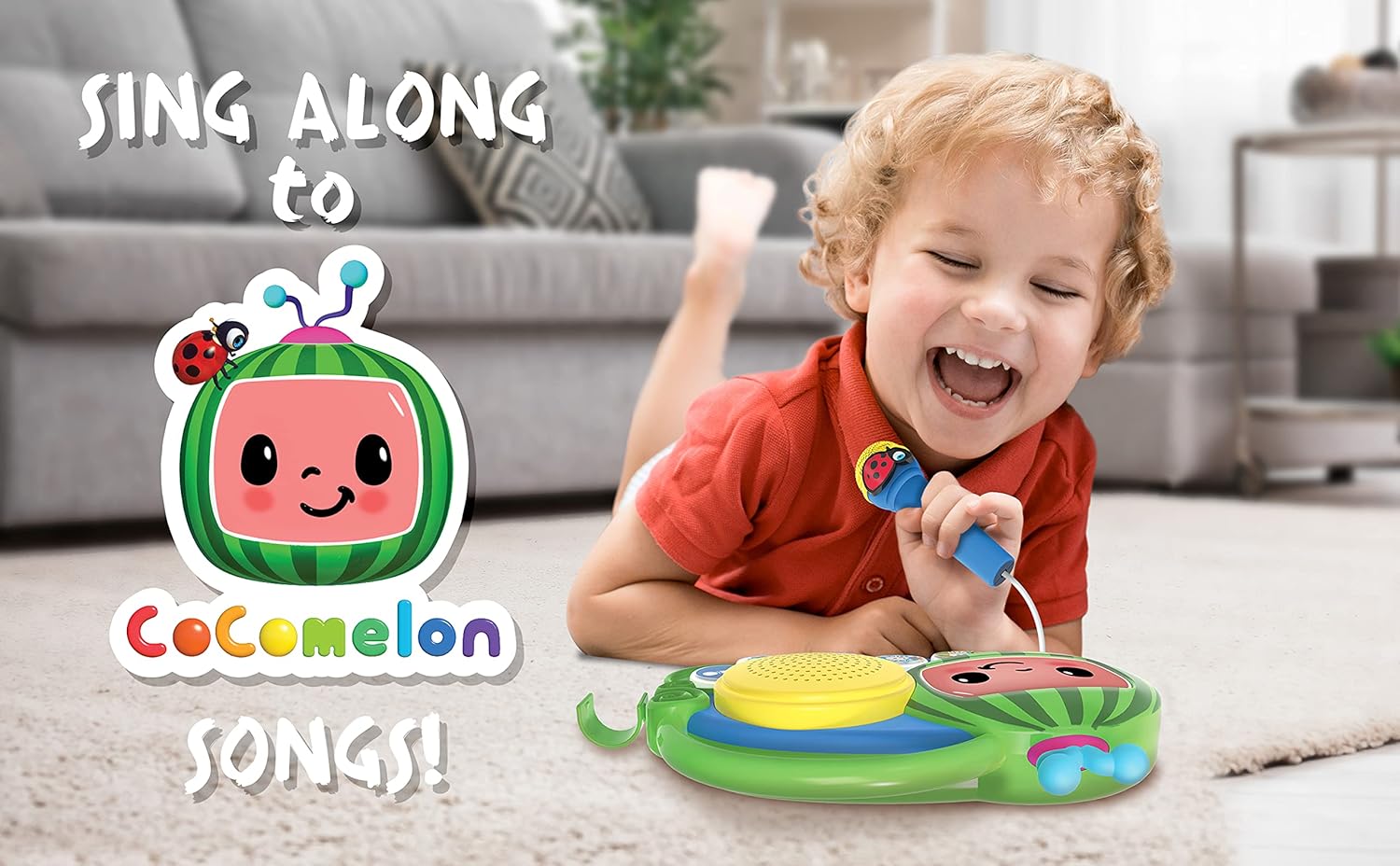 eKids Cocomelon Singalong Boombox with Microphone and Built-in Music