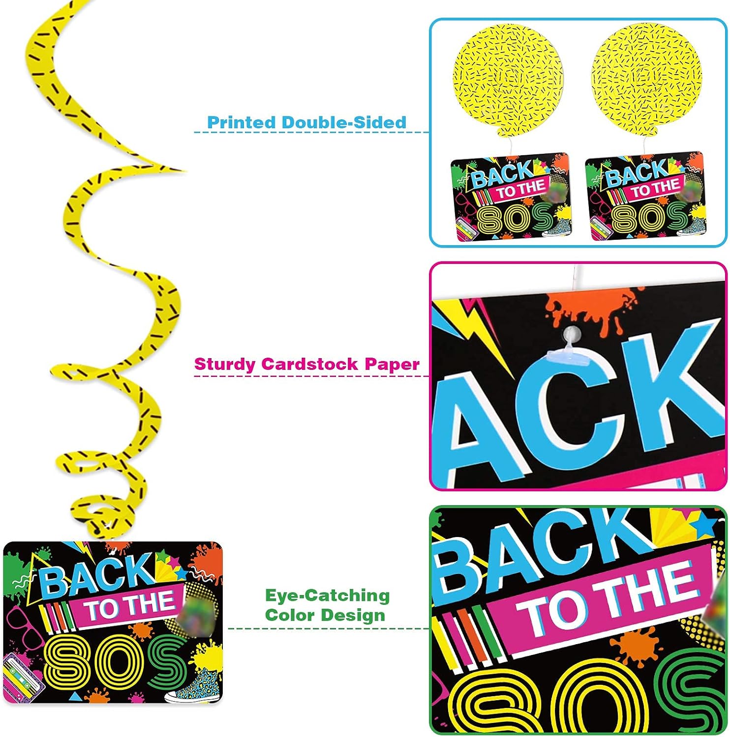 Bessmoso 28PCS 80s Party Decorations