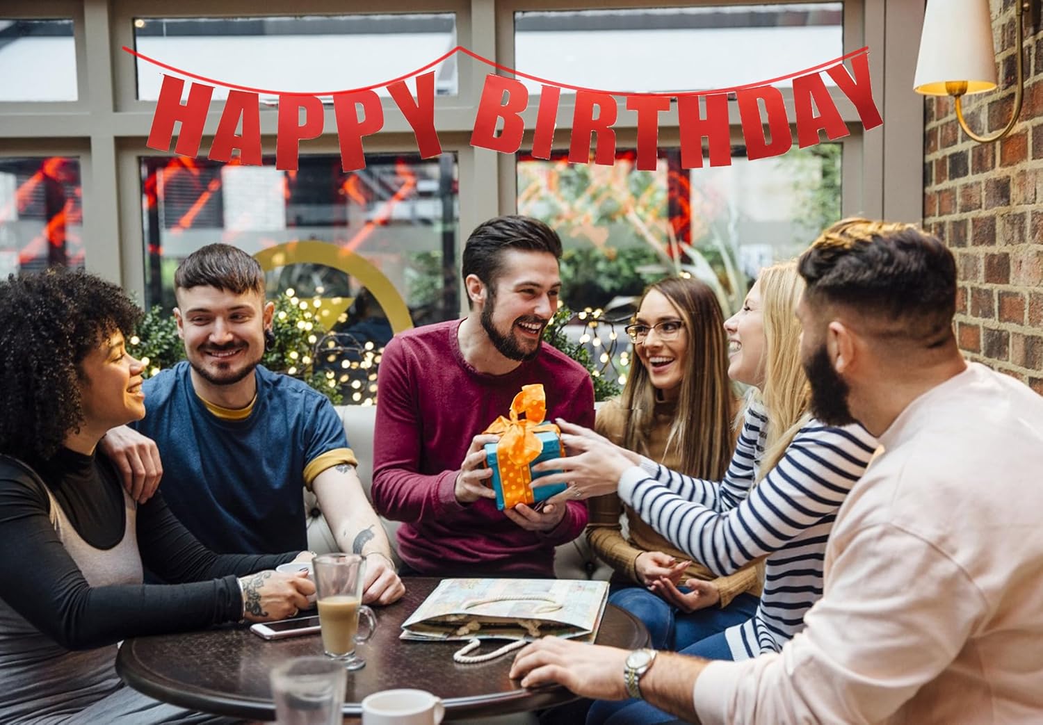 Red Happy Birthday Banner for Parties