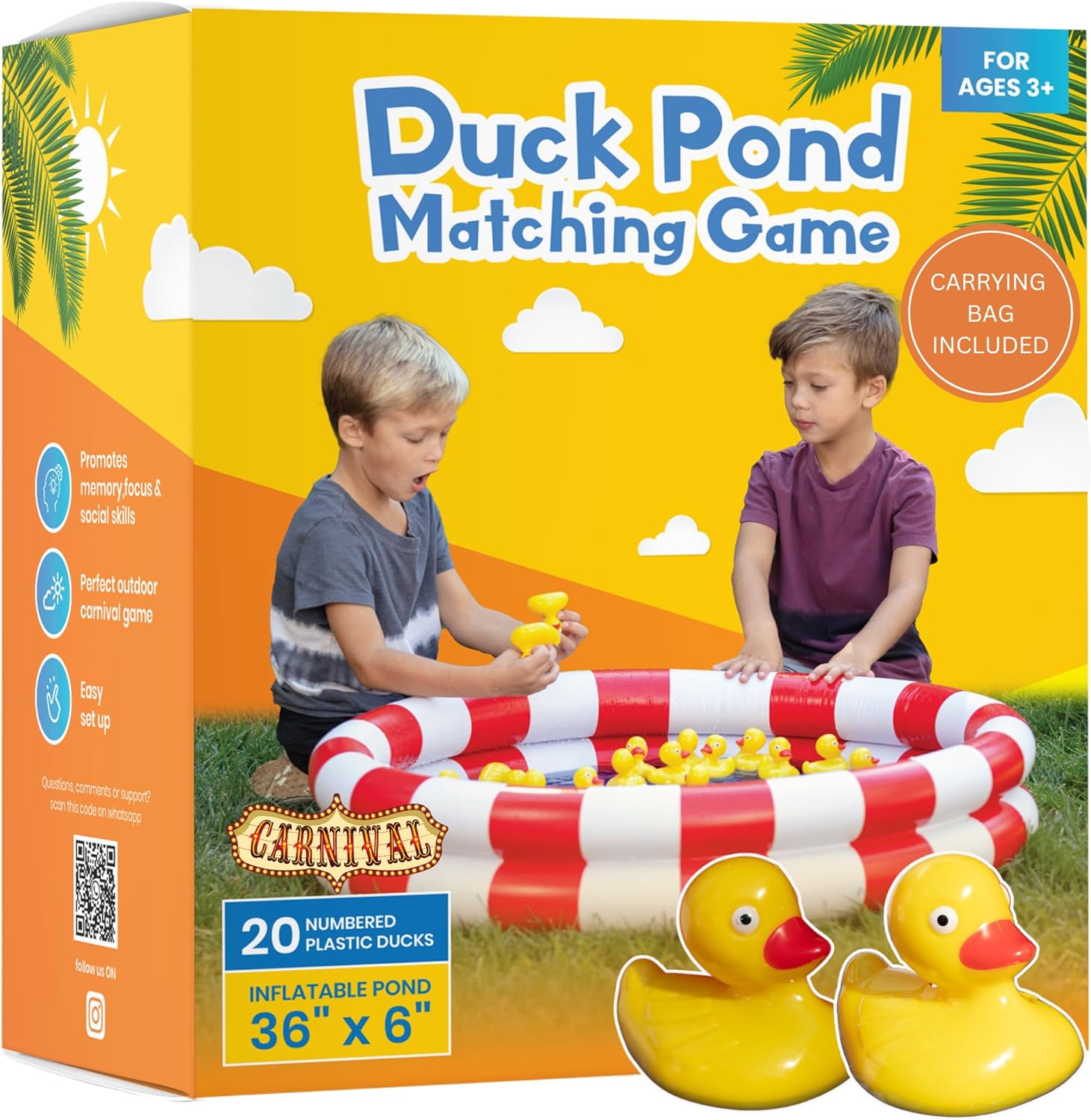Duck Pond Matching Carnival Game for Kids 4-8