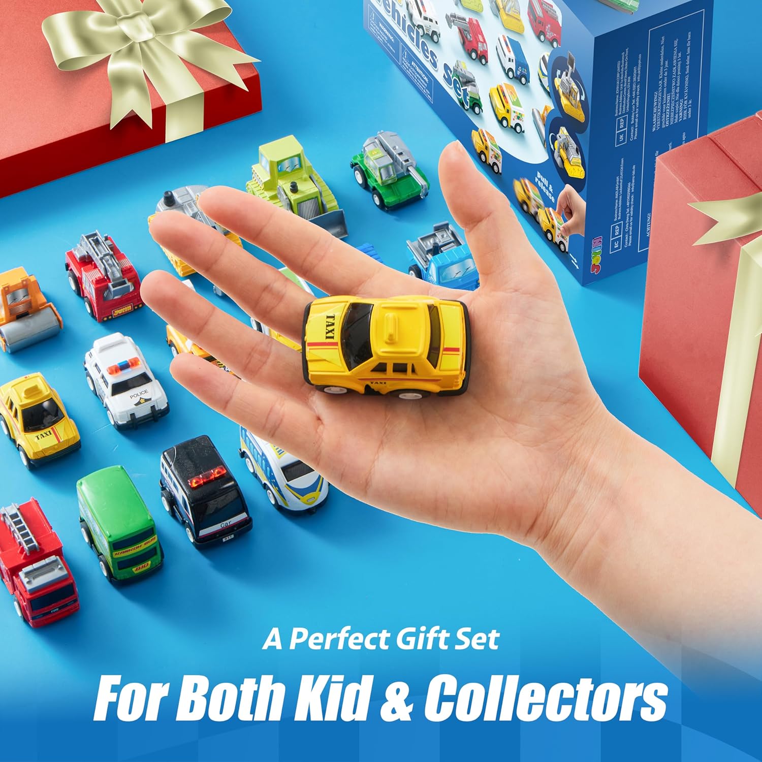 JOYIN 18 Pcs Friction Powered Toy Vehicles Set