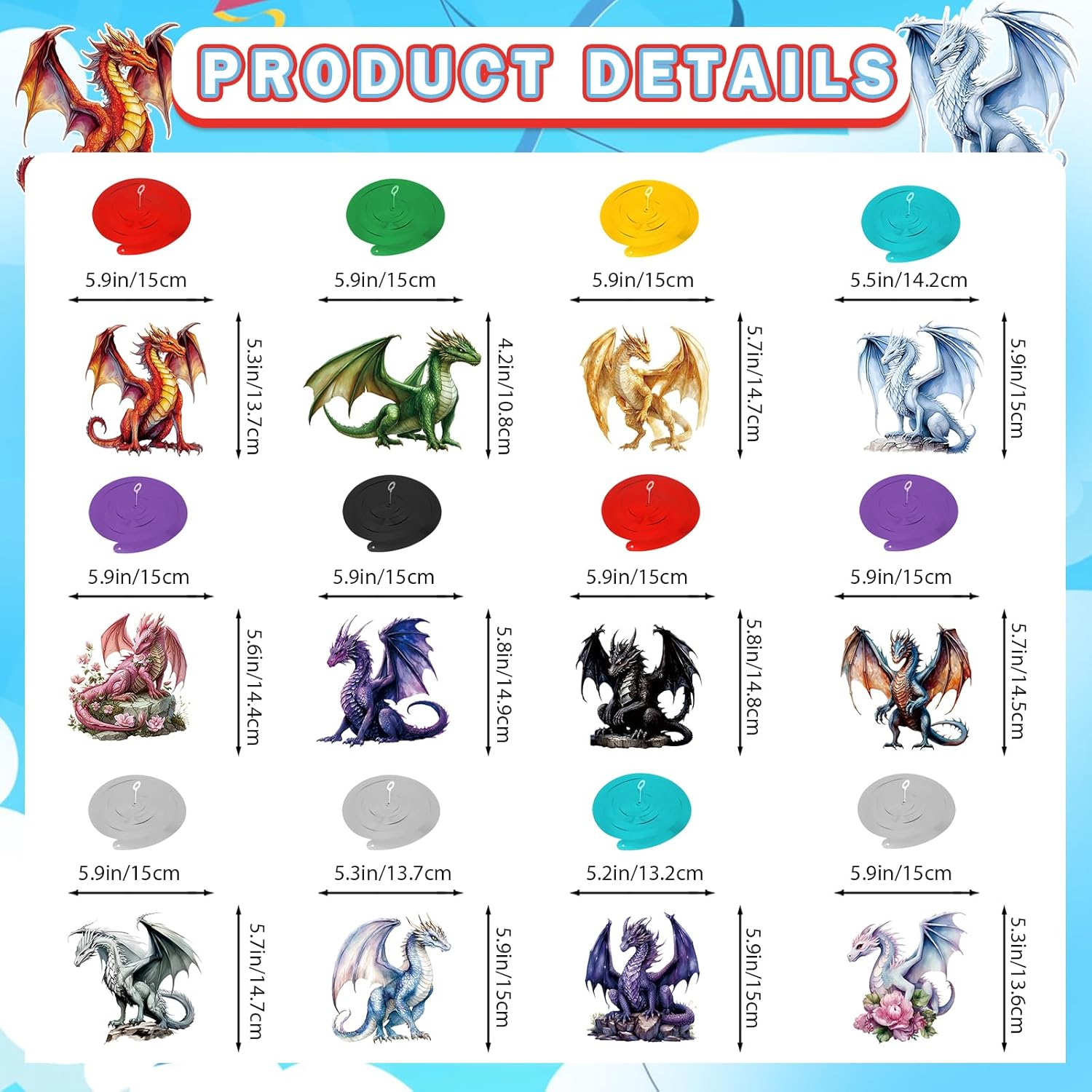 Dragon Birthday Party Decorations 12pcs Hanging Swirls