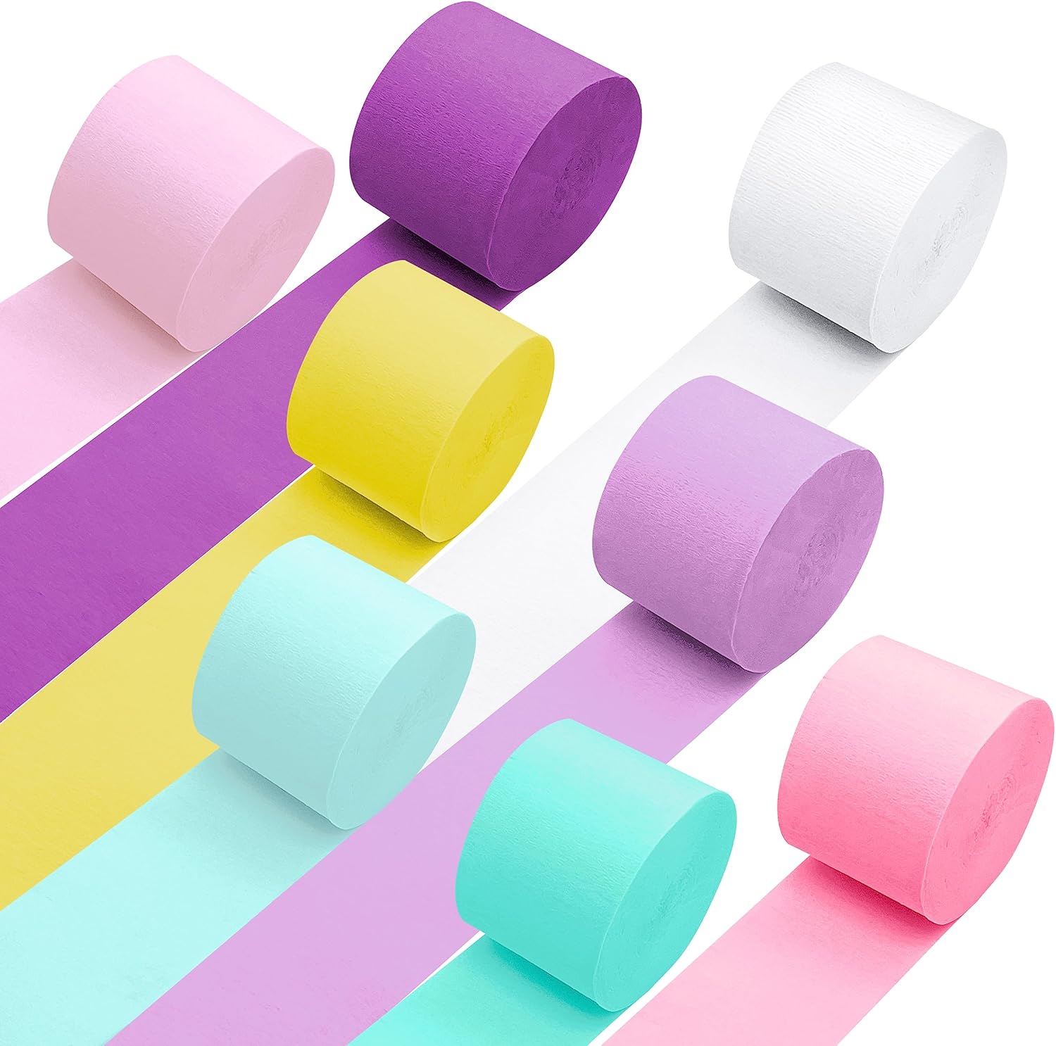 Crepe Paper Streamers 8 Rolls Pastel Party Decorations