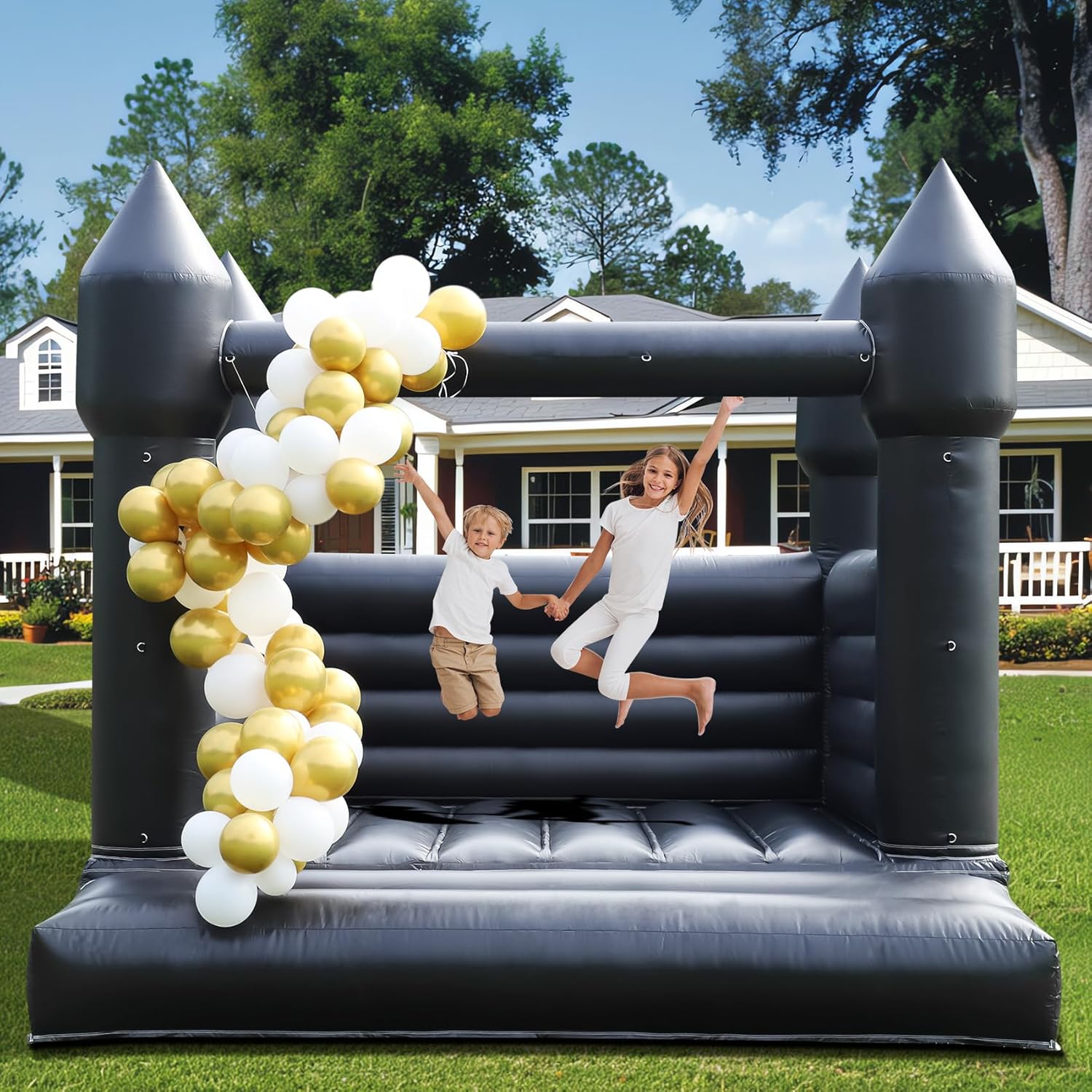 13FT Commercial Inflatable Black Bounce House for Halloween and Birthday Parties
