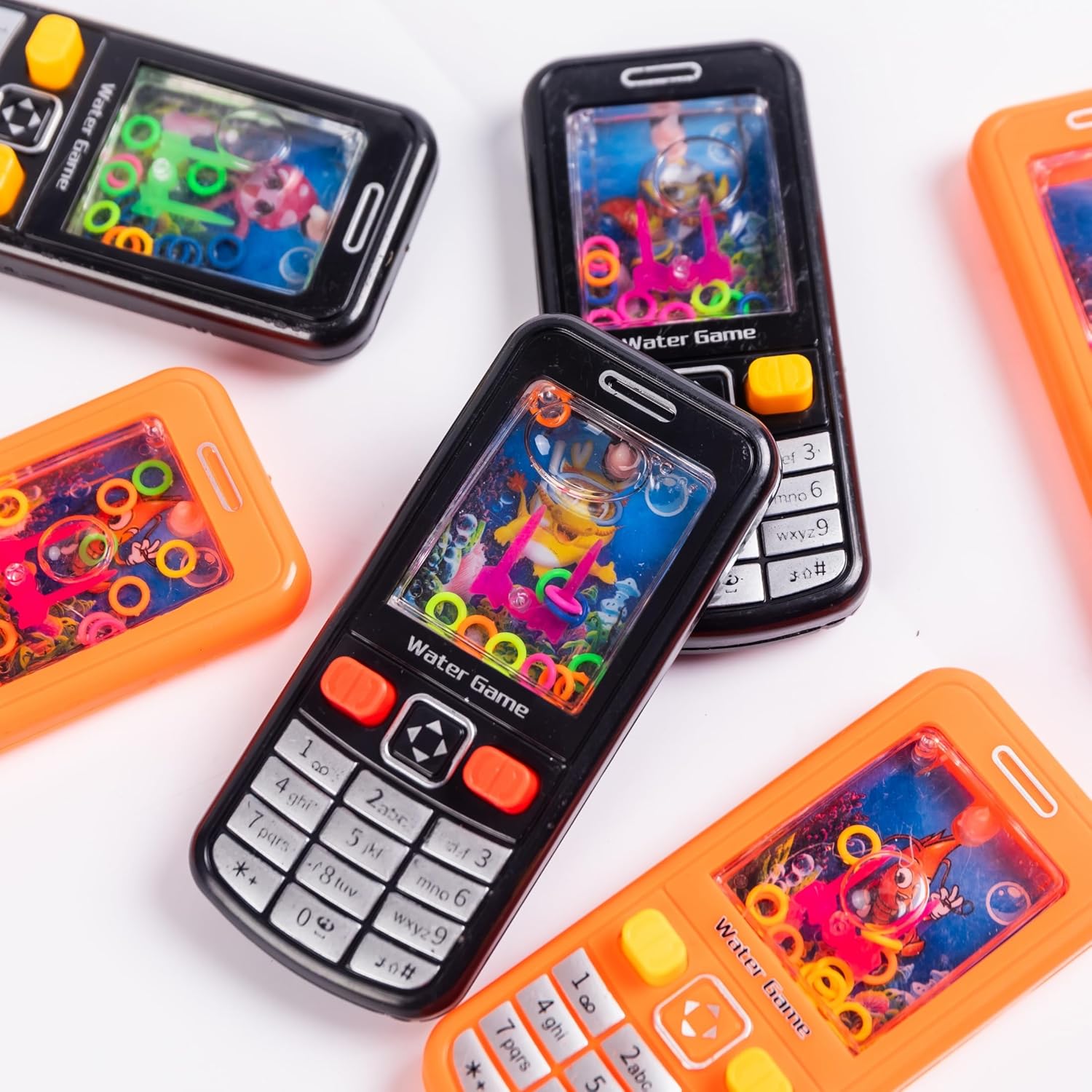 18 Pack Water Ring Toss Handheld Game Nostalgic Cell Phone Toy
