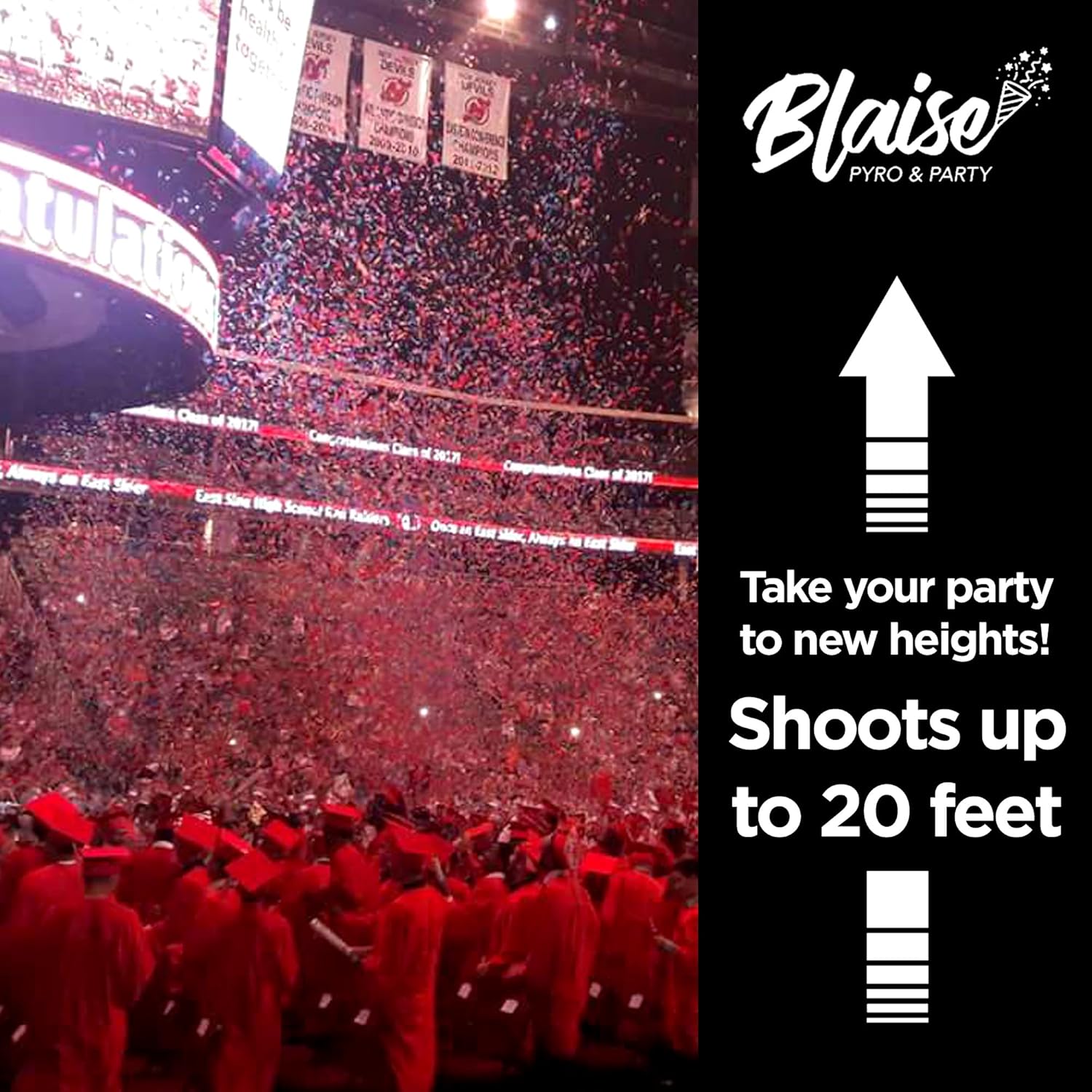 Blaise Pyro Party Red Confetti Poppers 6 Pack