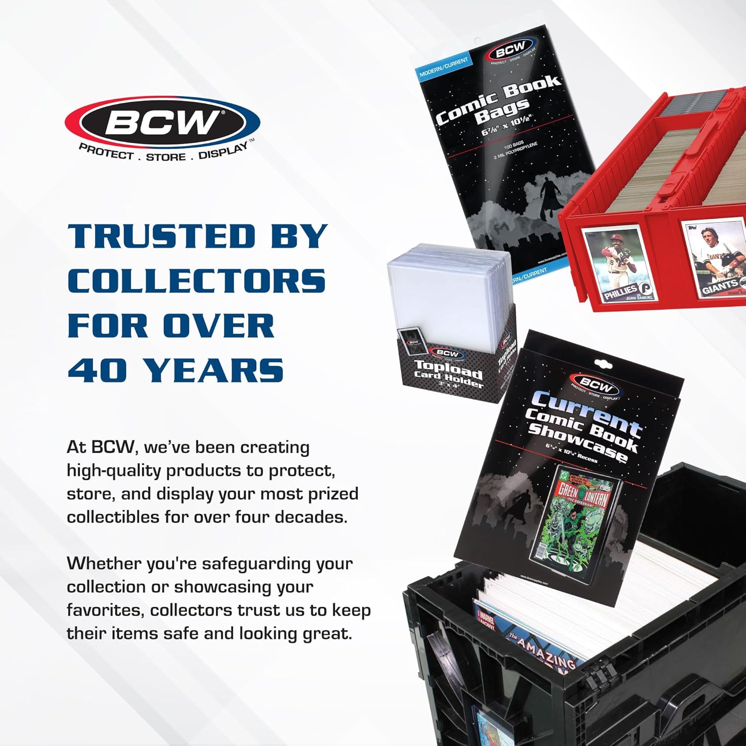 BCW Collectible Card Bin - Single Gray Holds 1600 Cards