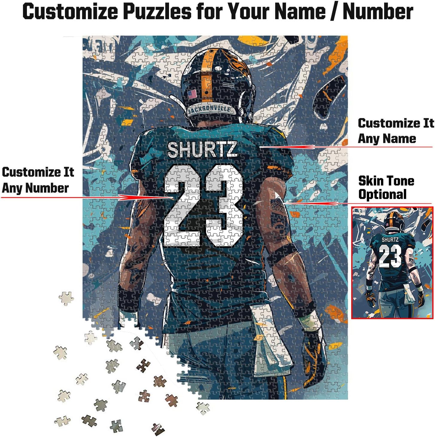 Becapeo Wooden Jigsaw Puzzles for Adults with Custom Name and Number
