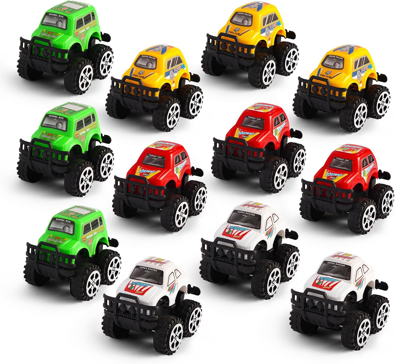 Manmel 12 Pack Pull Back Monster Trucks for Kids