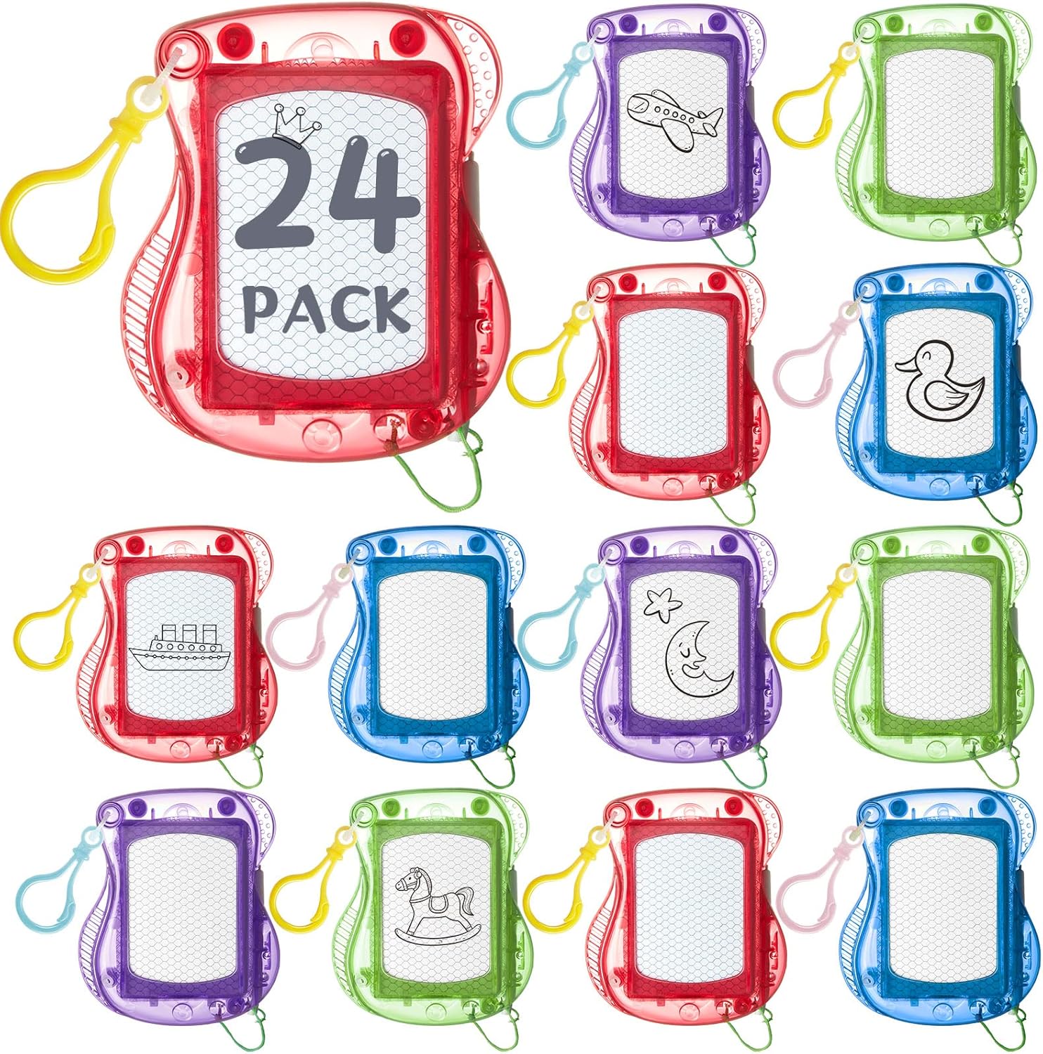 24 Pack Mini Magnetic Drawing Boards for Kids