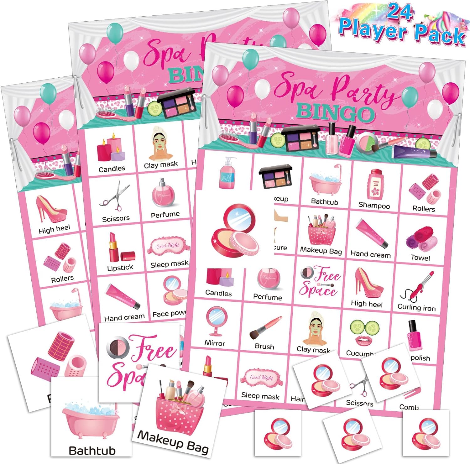 Liliful 35 Pcs Spa Party Bingo Set for 24 Players