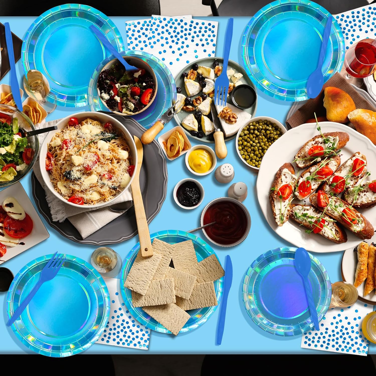 Iridescent Blue Party Pack for 25 Guests