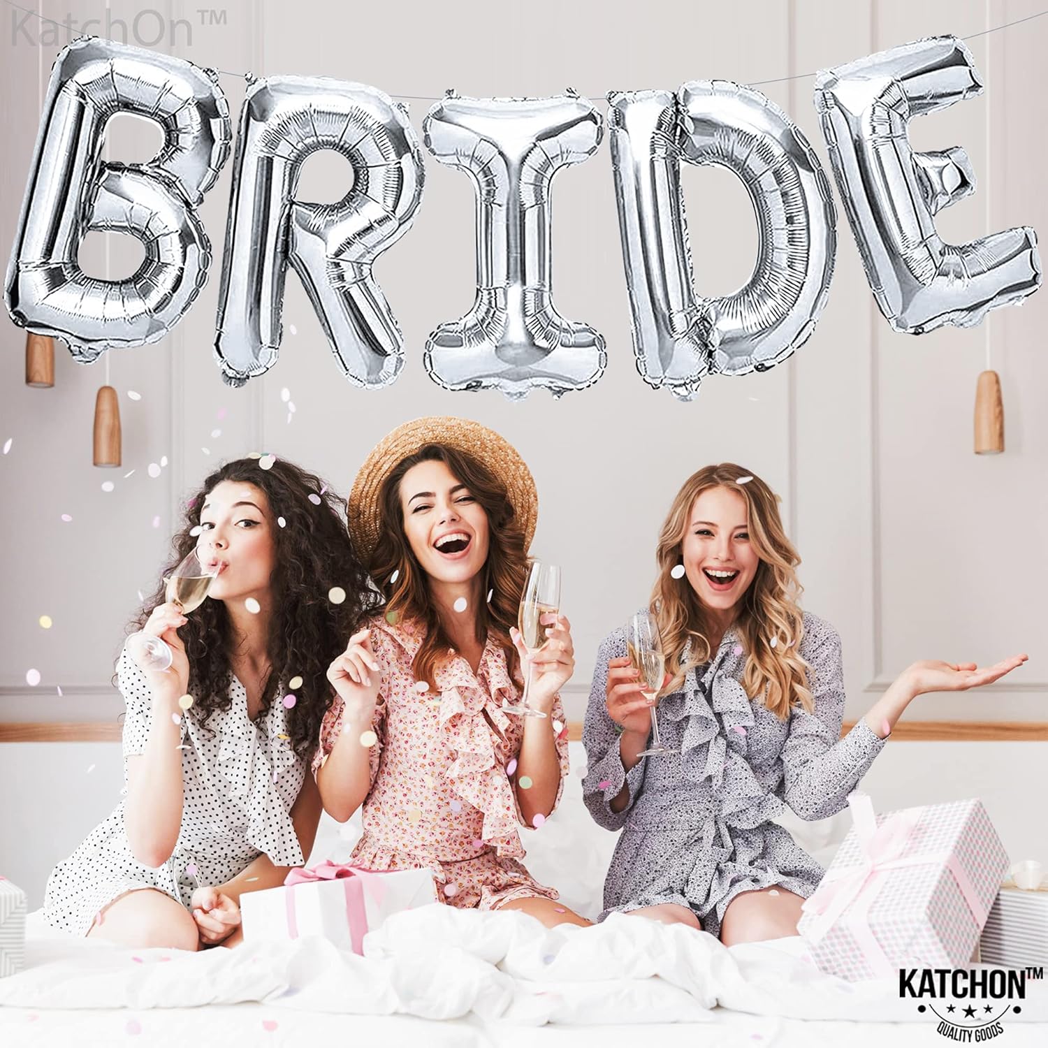 KatchOn Giant Bride Balloons Silver 40 Inch