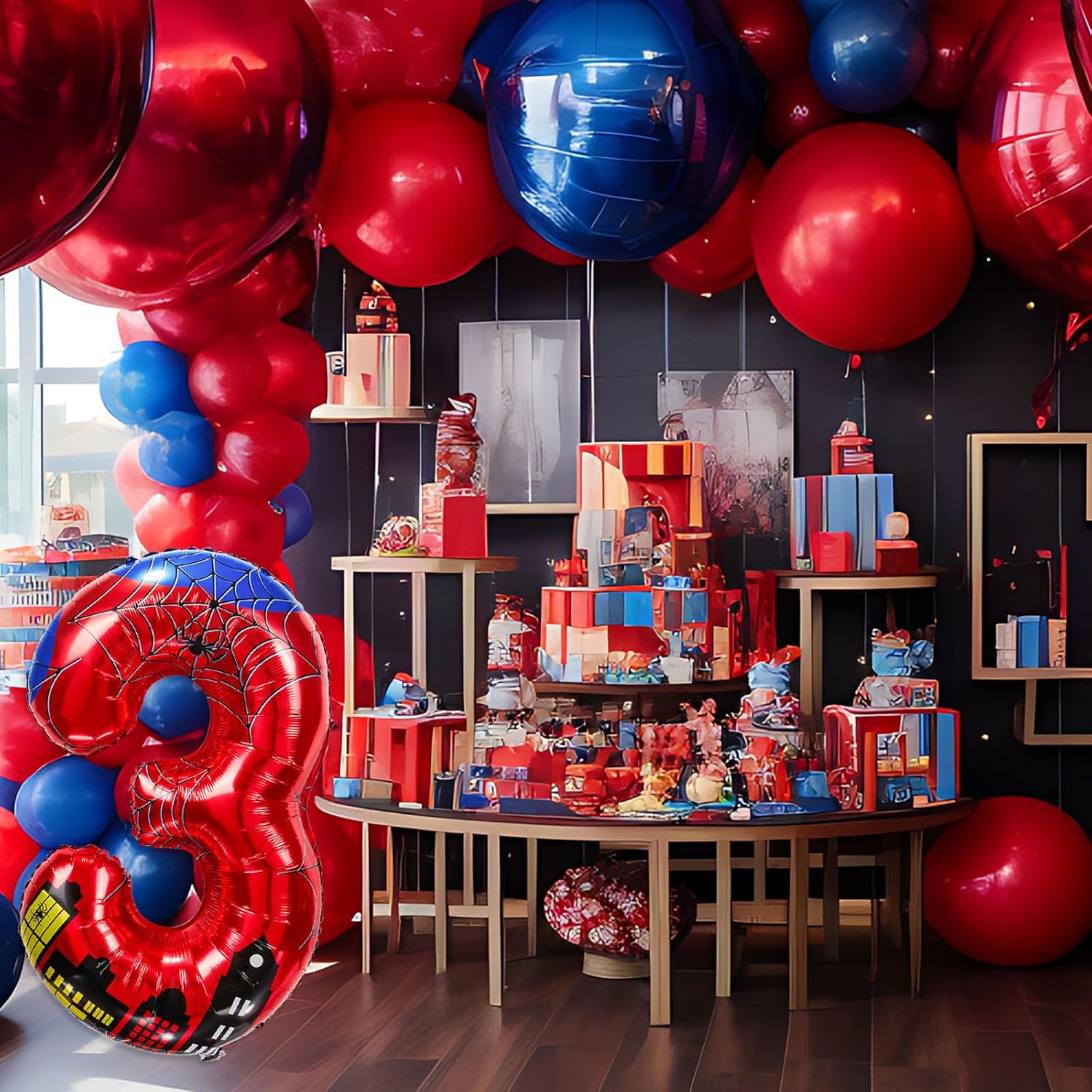 40 Inch Spider Theme Number Foil Balloons