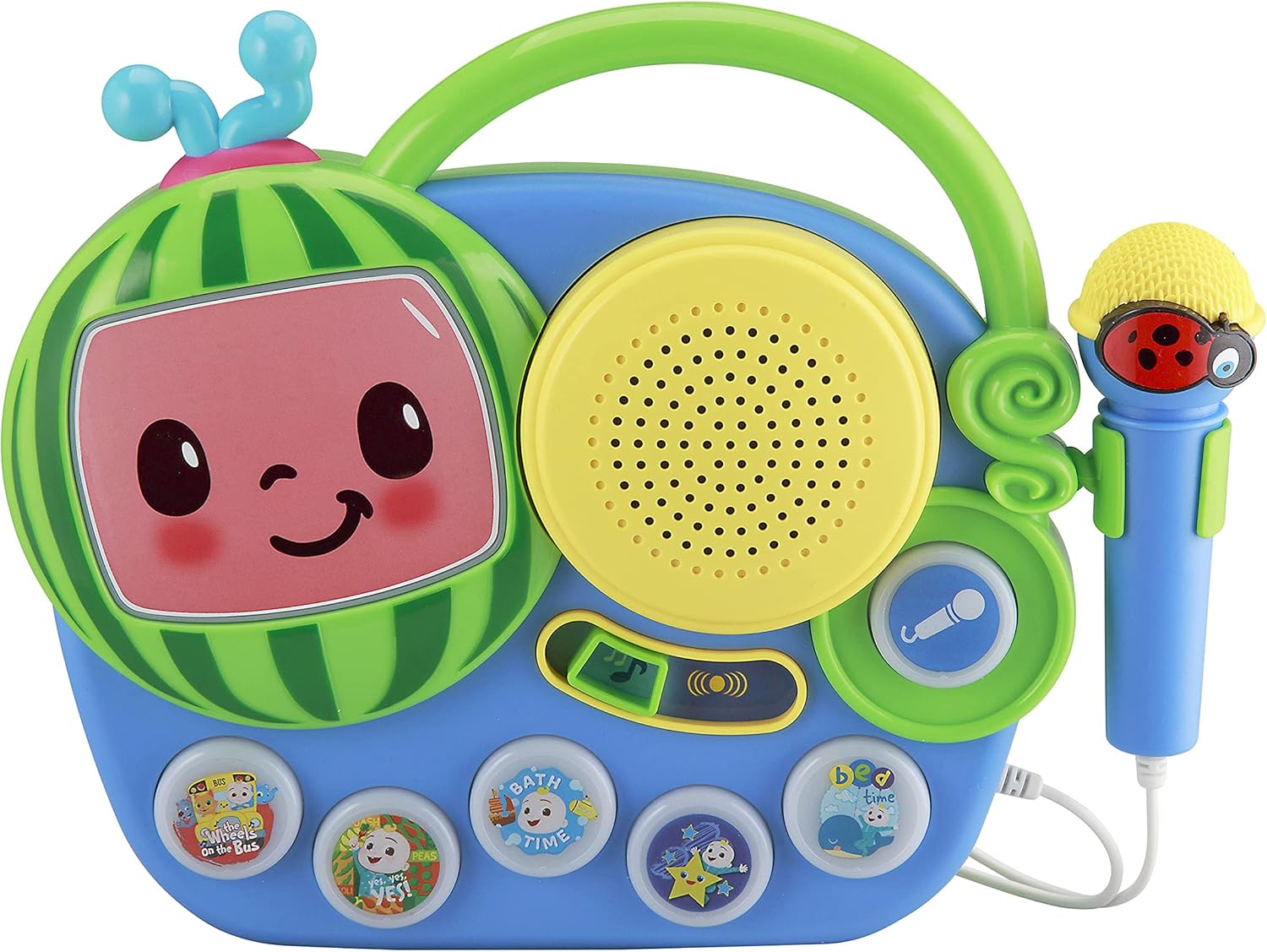 eKids Cocomelon Singalong Boombox with Microphone and Built-in Music
