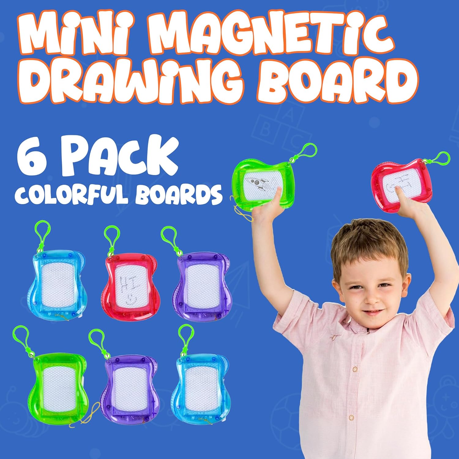 Bedwina Mini Magnetic Drawing Board Set - Pack of 6