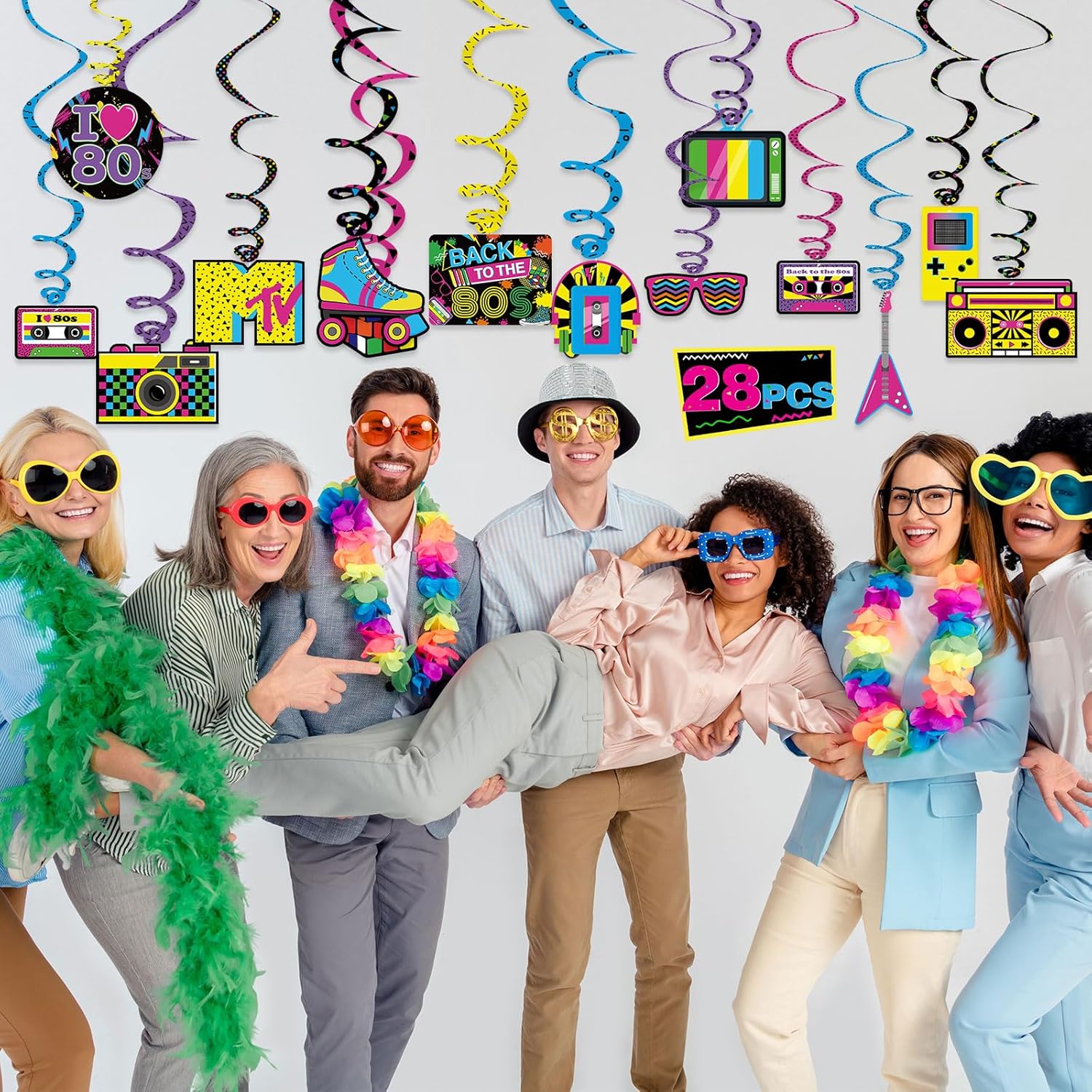 Bessmoso 28PCS 80s Party Decorations