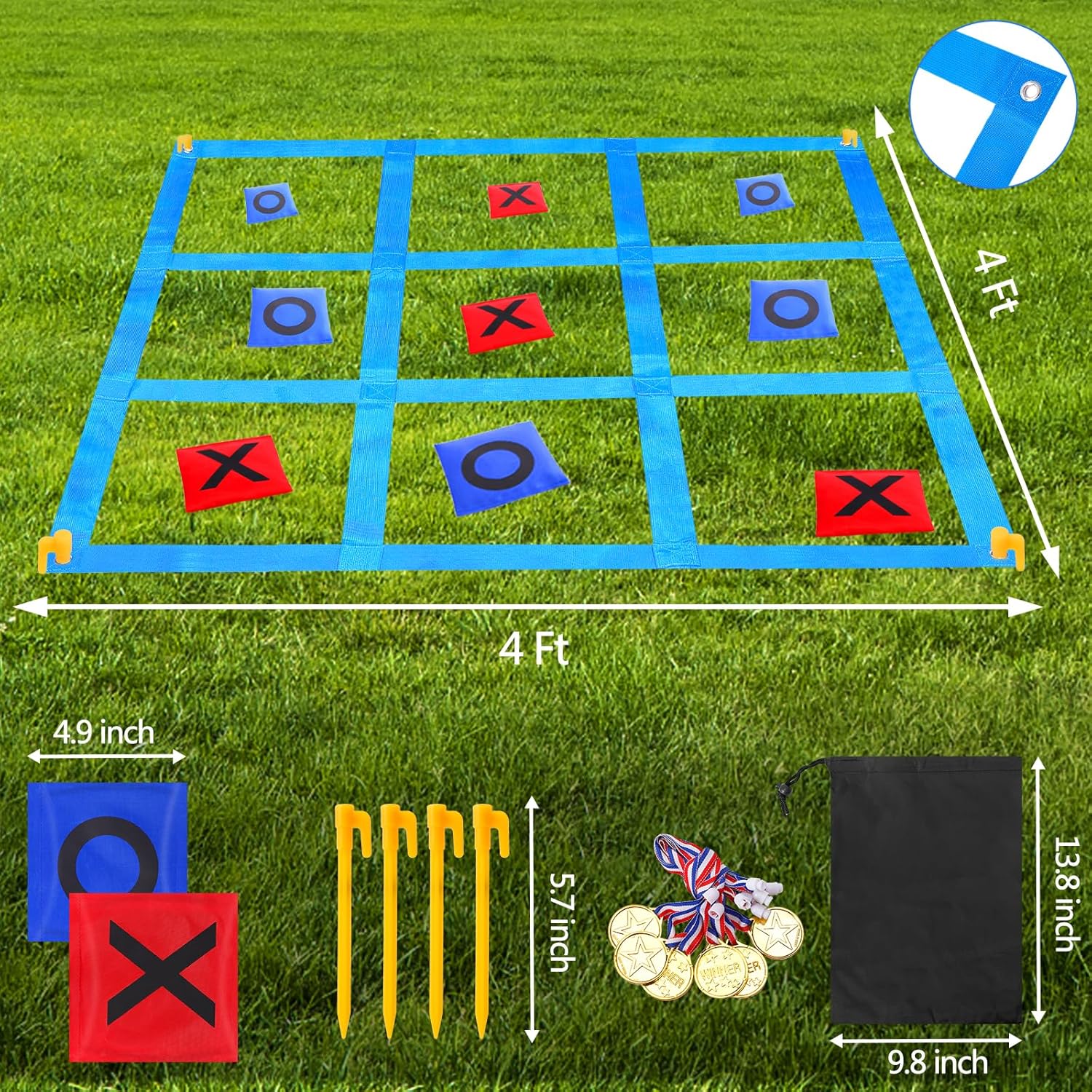 CWLAKON Outdoor Giant Tic Tac Toe Bean Bag Game Set