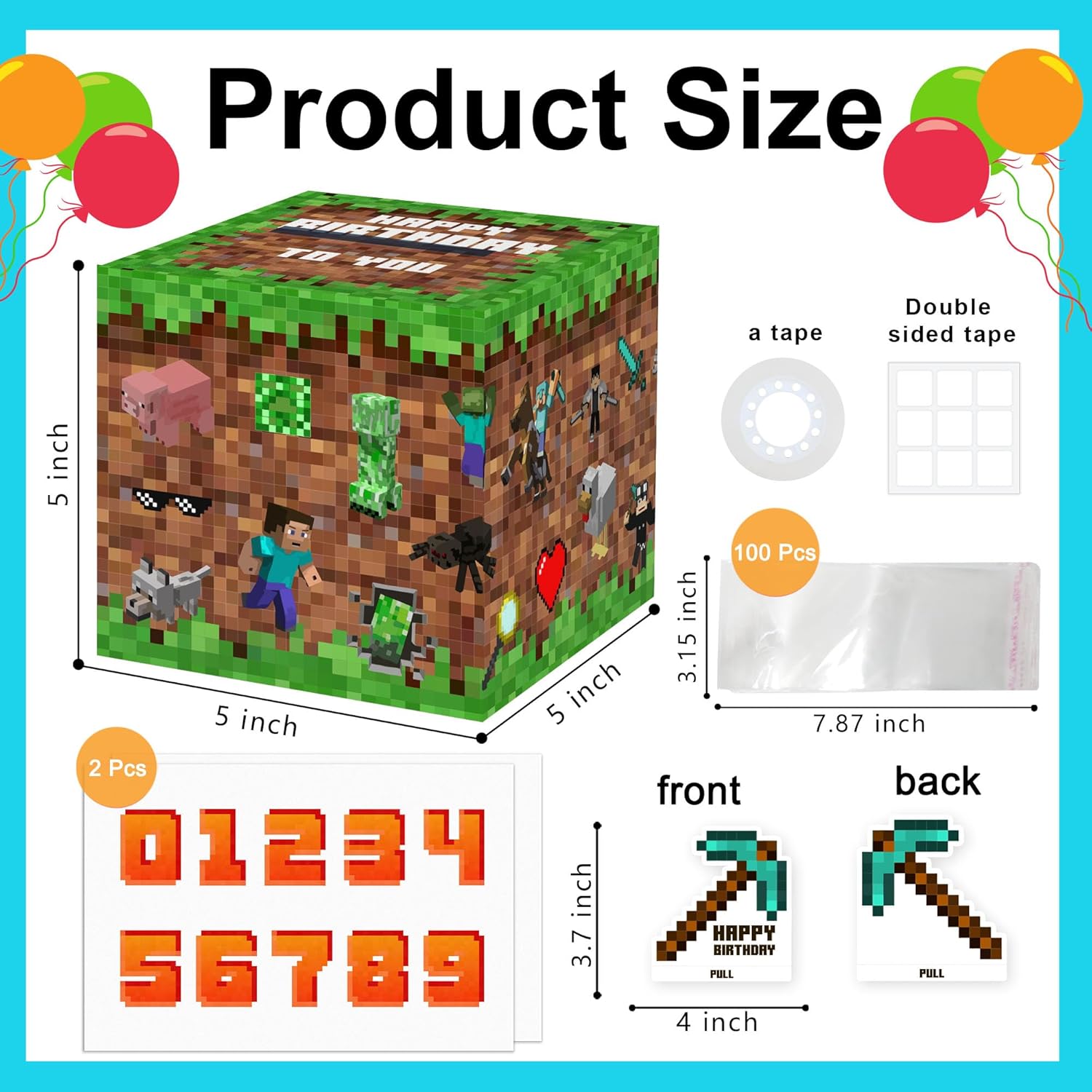 Surprise Money Box Gift Set - 100Pcs Transparent Bags for Birthday Cash Gifts