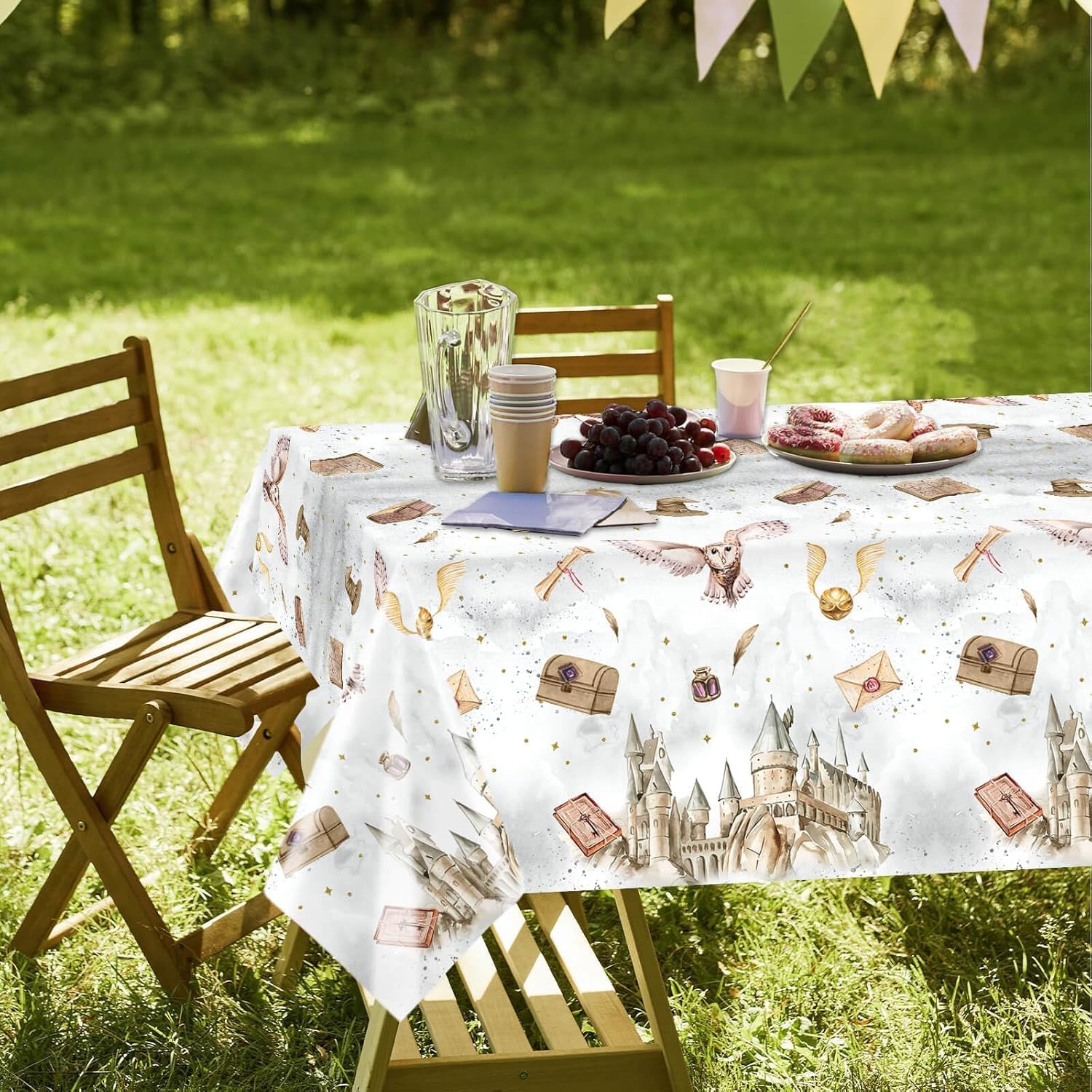 3 Pieces Magical Wizard Party Tablecloth for Boys Girls