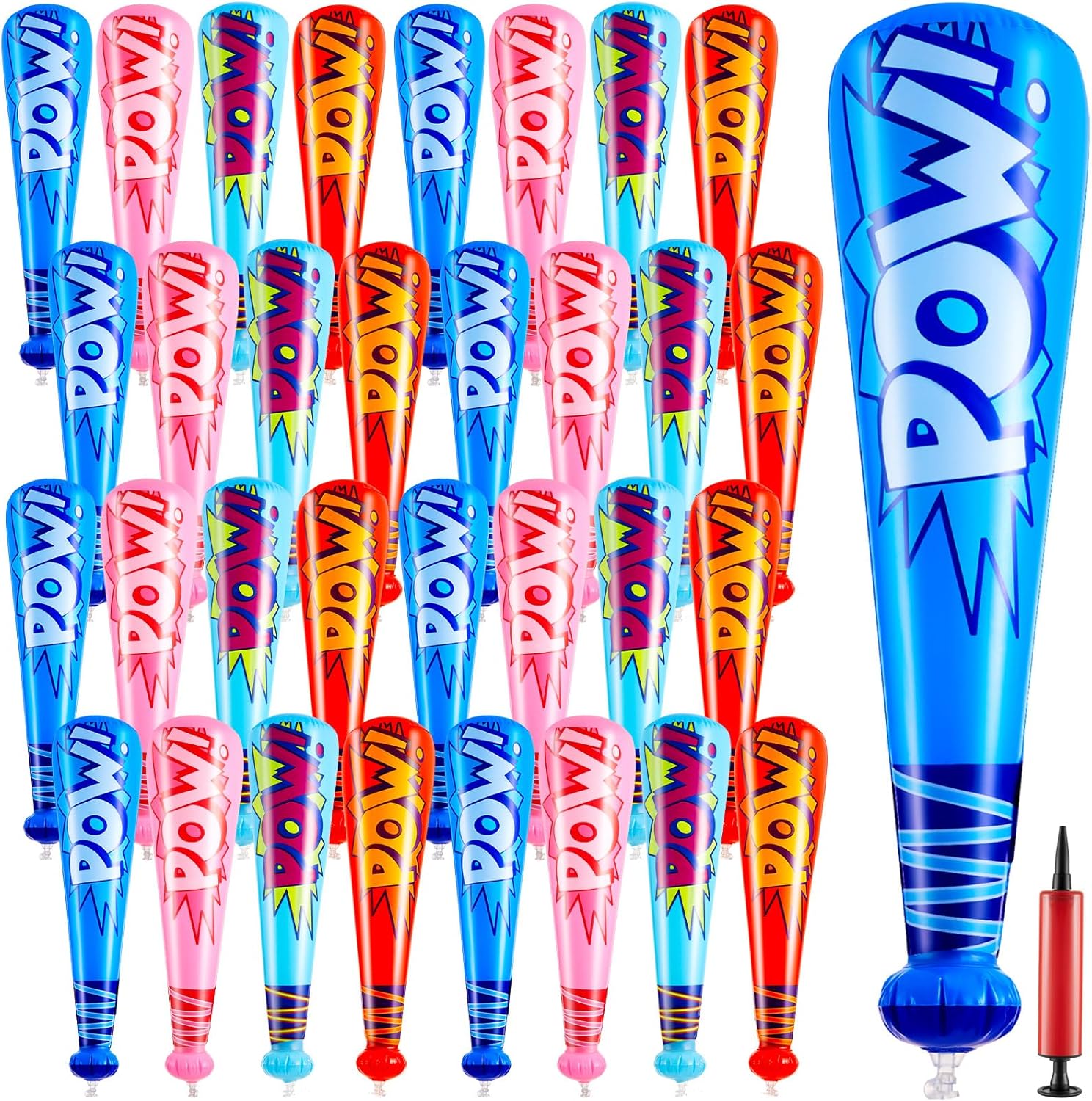 Seematn 32 Piece Inflatable Baseball Bats Set