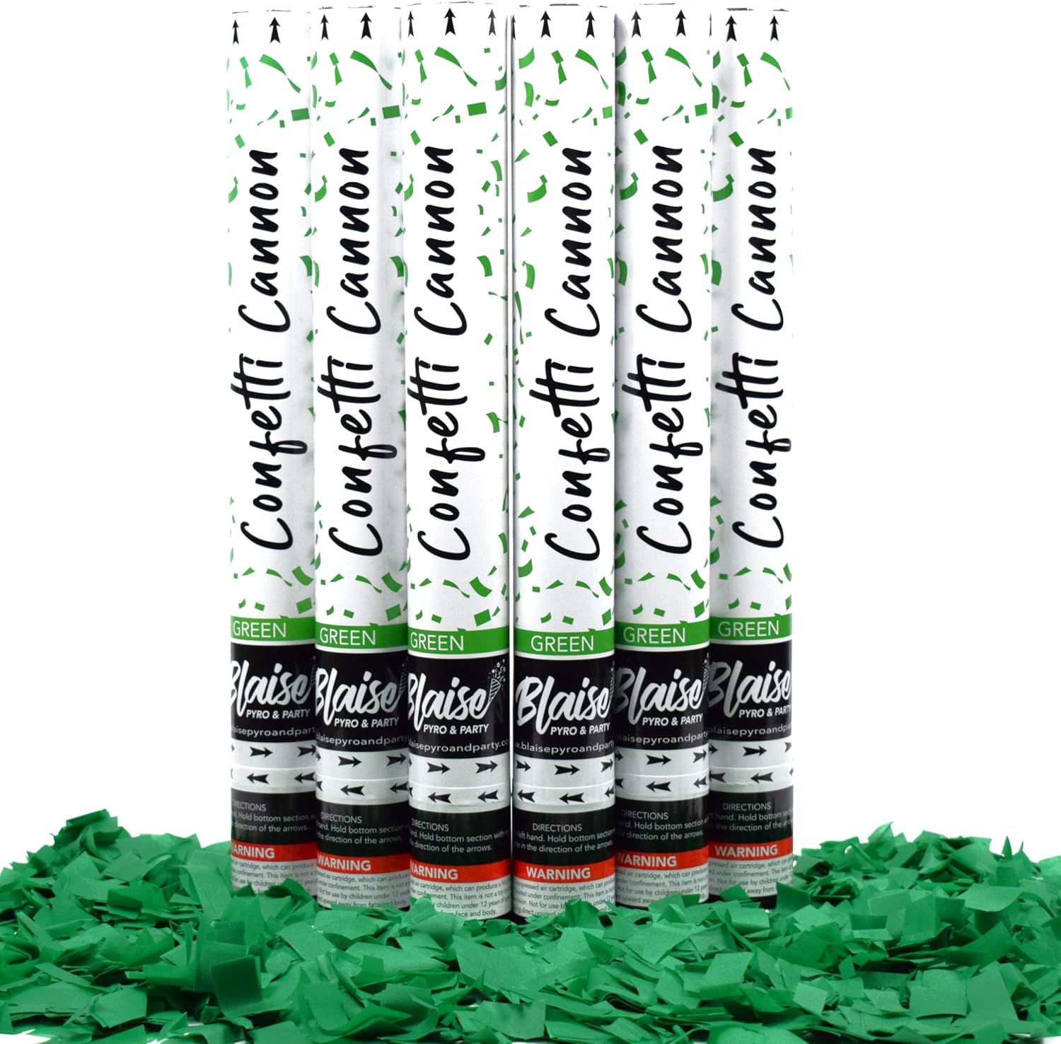 Blaise Pyro Party Green Confetti Poppers 18 6 Pack
