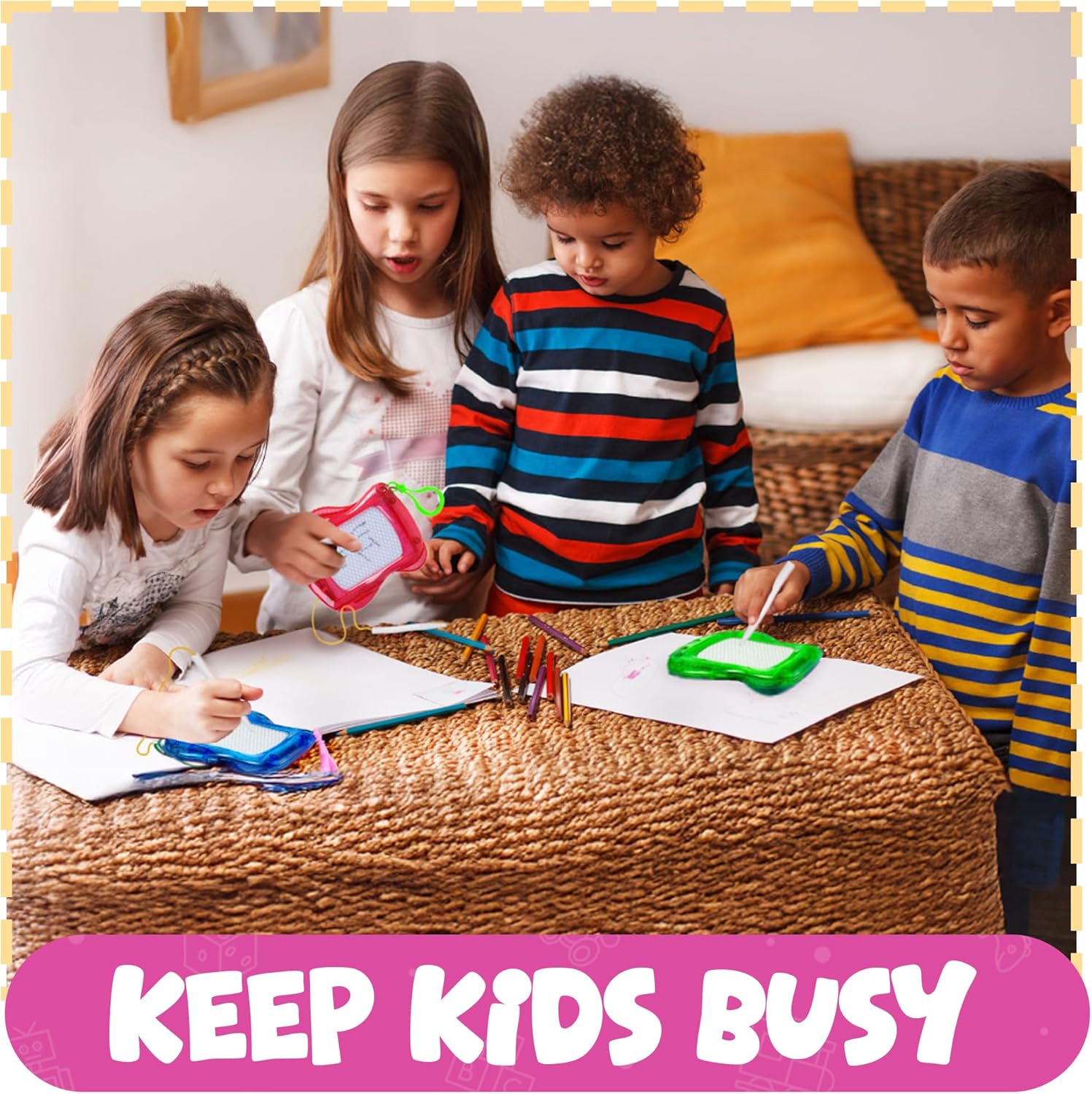 Bedwina Mini Magnetic Drawing Board Set - Pack of 12
