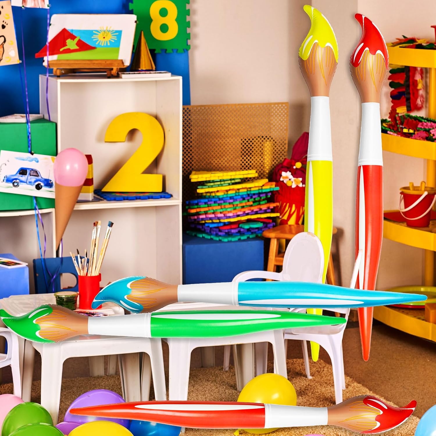 3 Pcs Inflatable Paint Brushes for Birthday Party Decorations