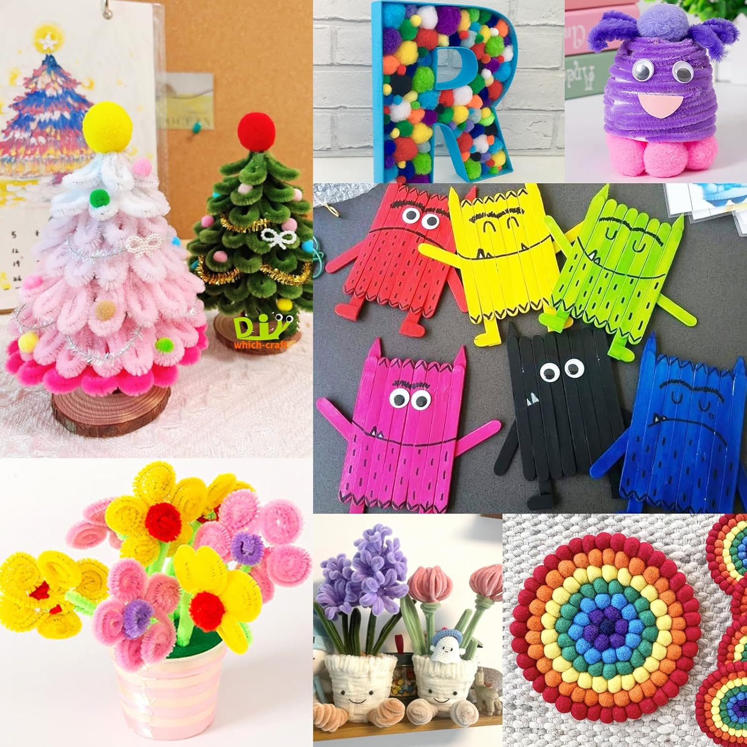 FUNZBO 1200pcs Craft Kit for Kids - Arts Crafts Supplies
