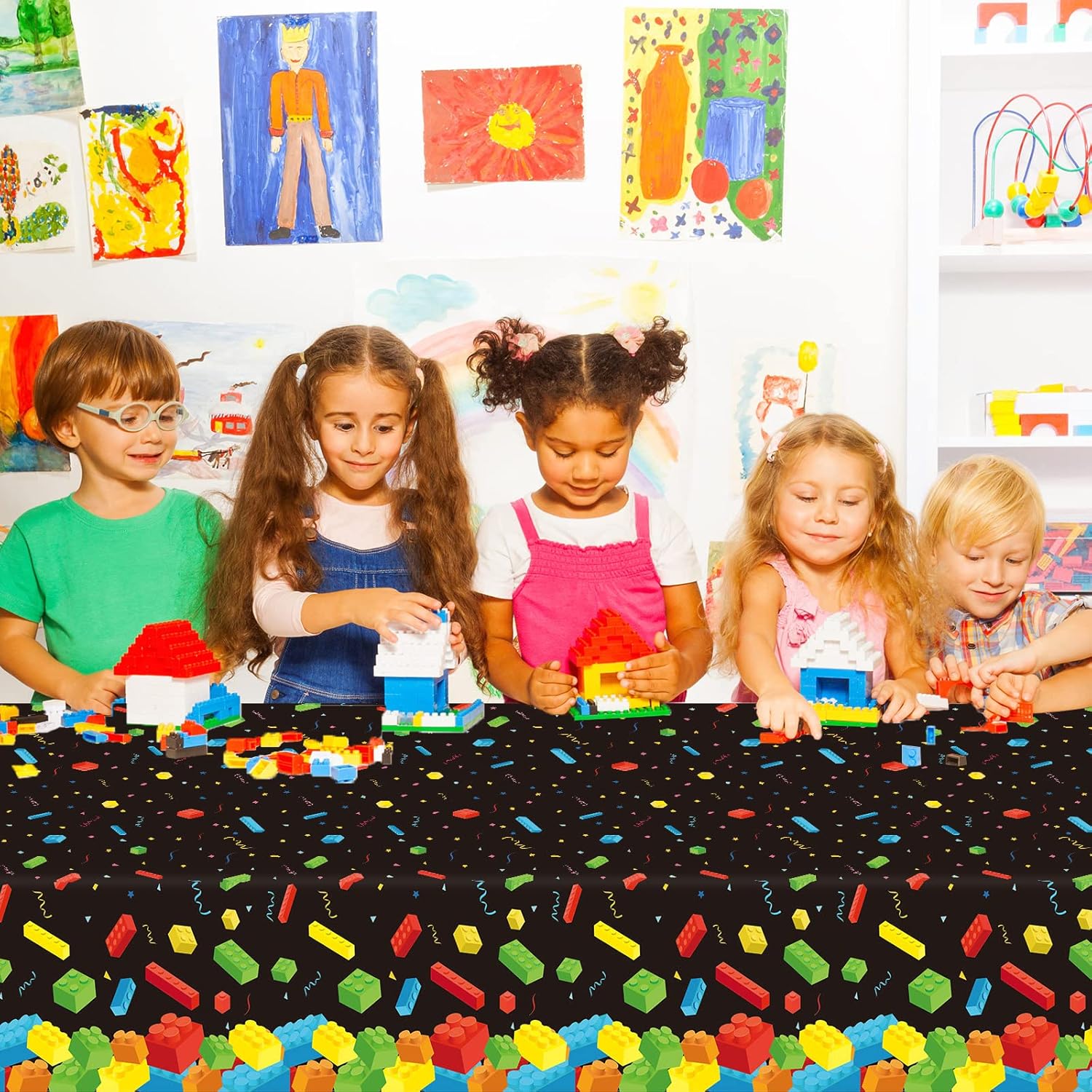 Chiazllta 3 Pcs Building Blocks Tablecloth Set
