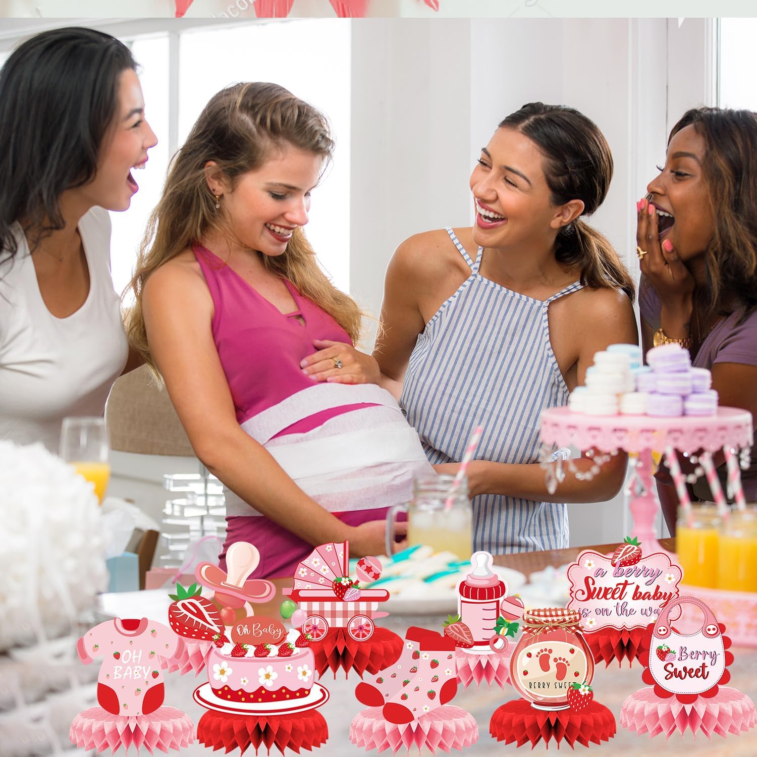 Strawberry Baby Shower Decorations 9PCS