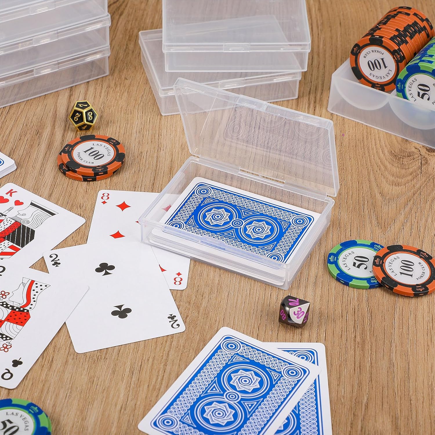 Vicenpal 100 Pcs Clear Plastic Card Deck Case