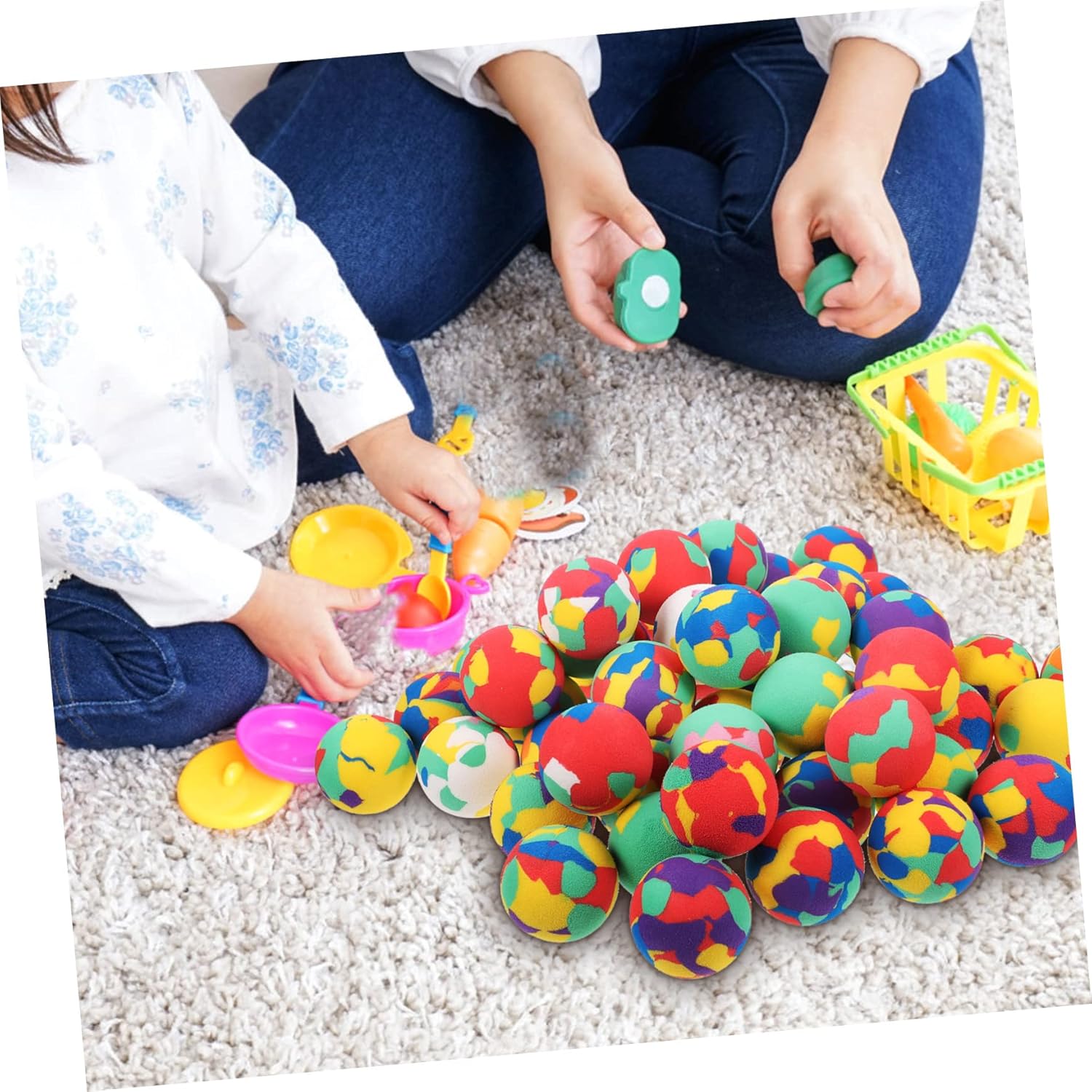 50Pcs Colorful EVA Bouncy Balls for Kids