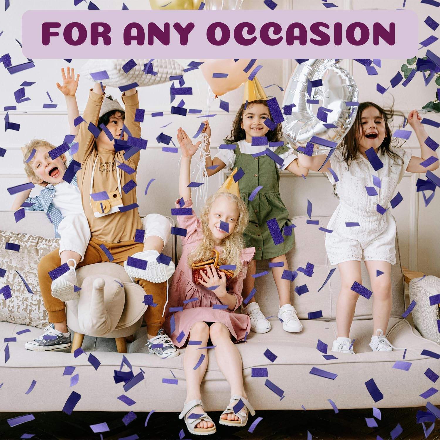 Purple Confetti Poppers 12 Pack Cannon for Parties