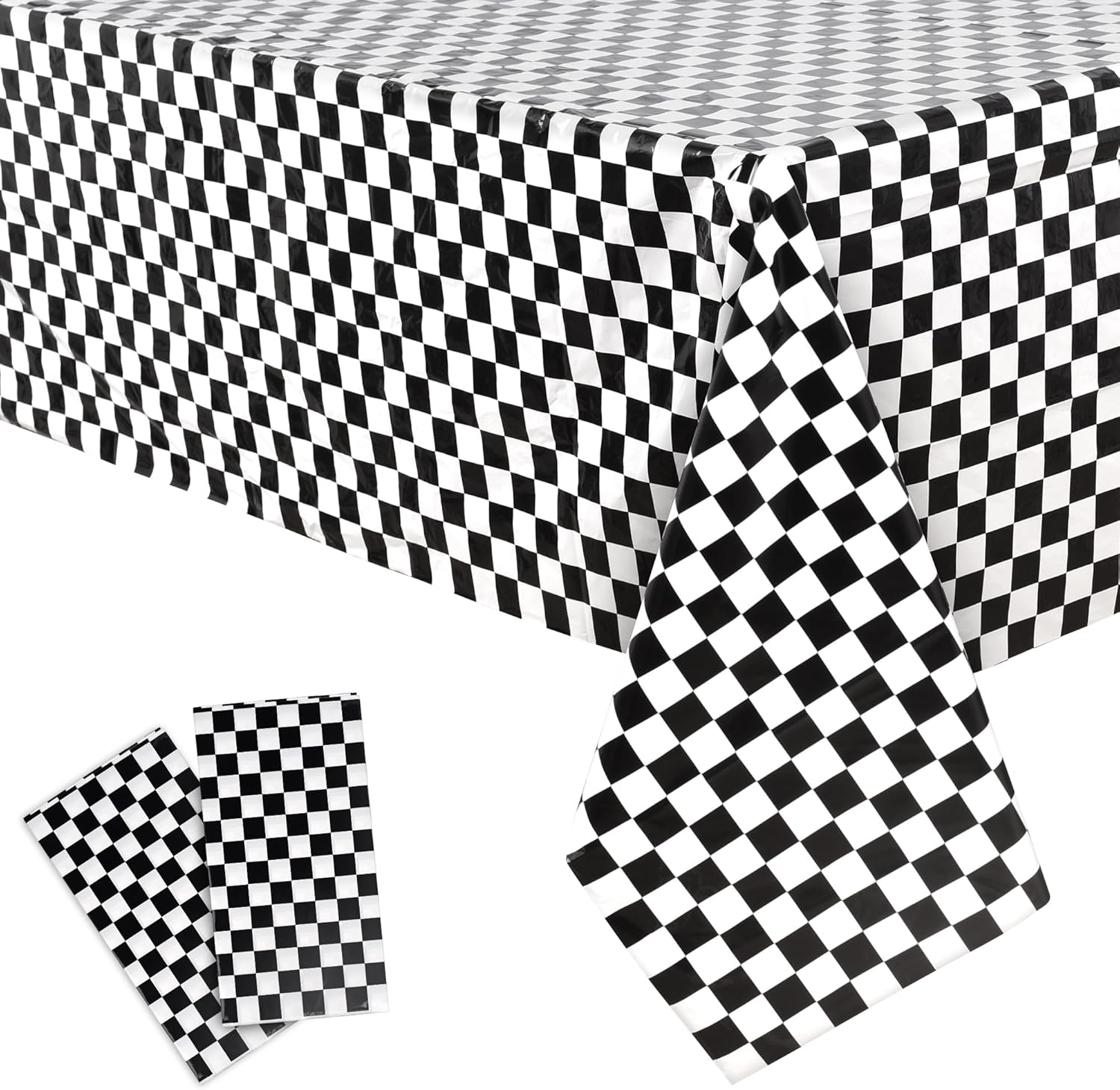 GREATERIL Checkered Party Table Covers 54x108 - 2 Packs
