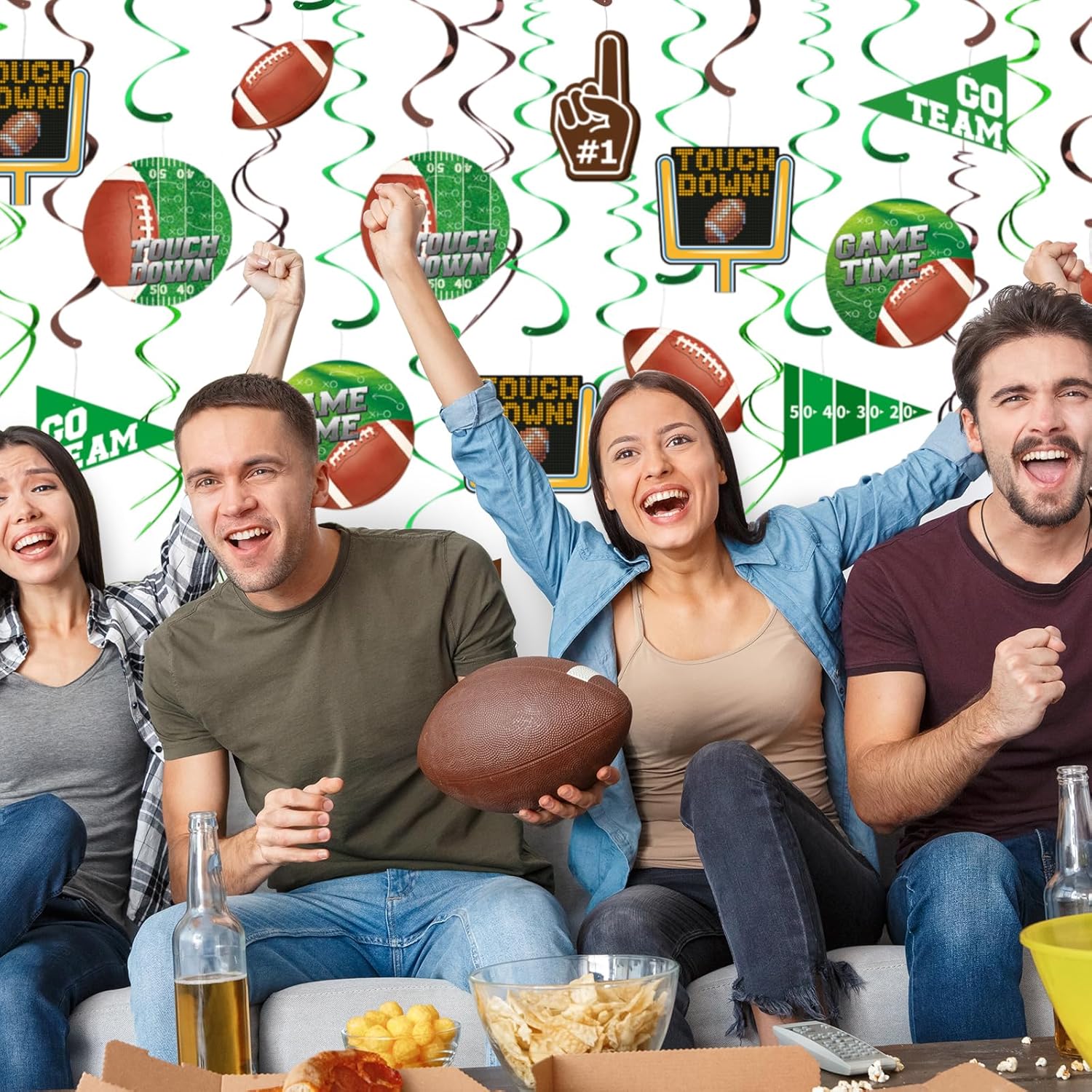 30 Piece Football Streamer Party Decorations
