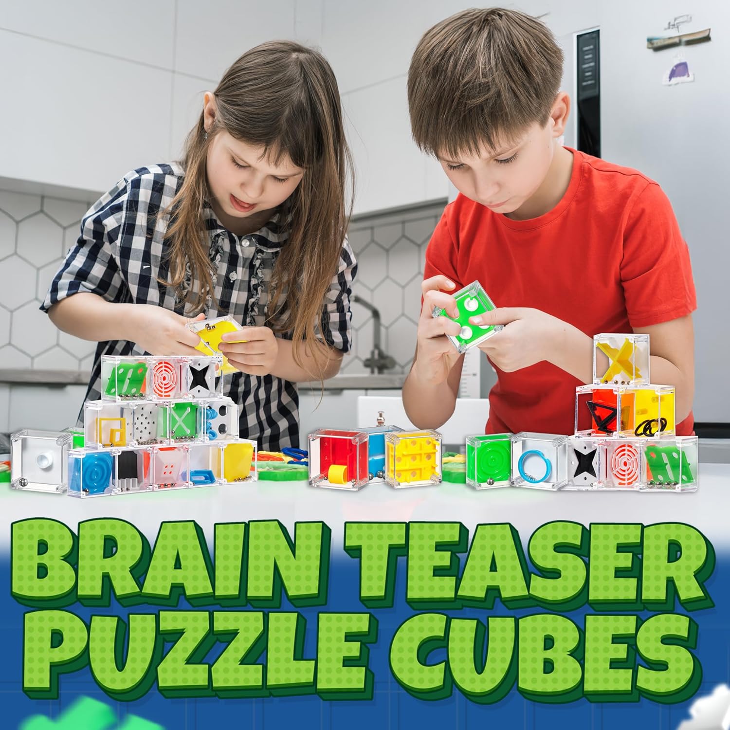 Bedwina Mini Cube Puzzle Box Set - 24 pcs Balance IQ Toy