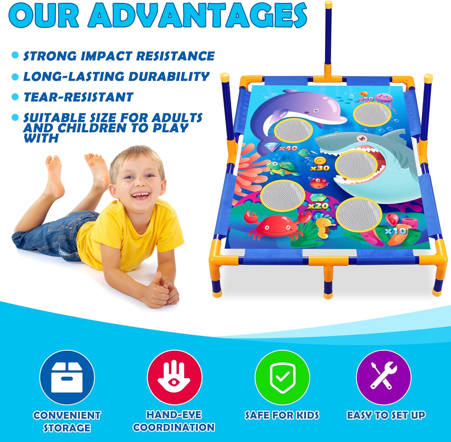 3-in-1 Bean Bag Toss Game Set for Kids and Family