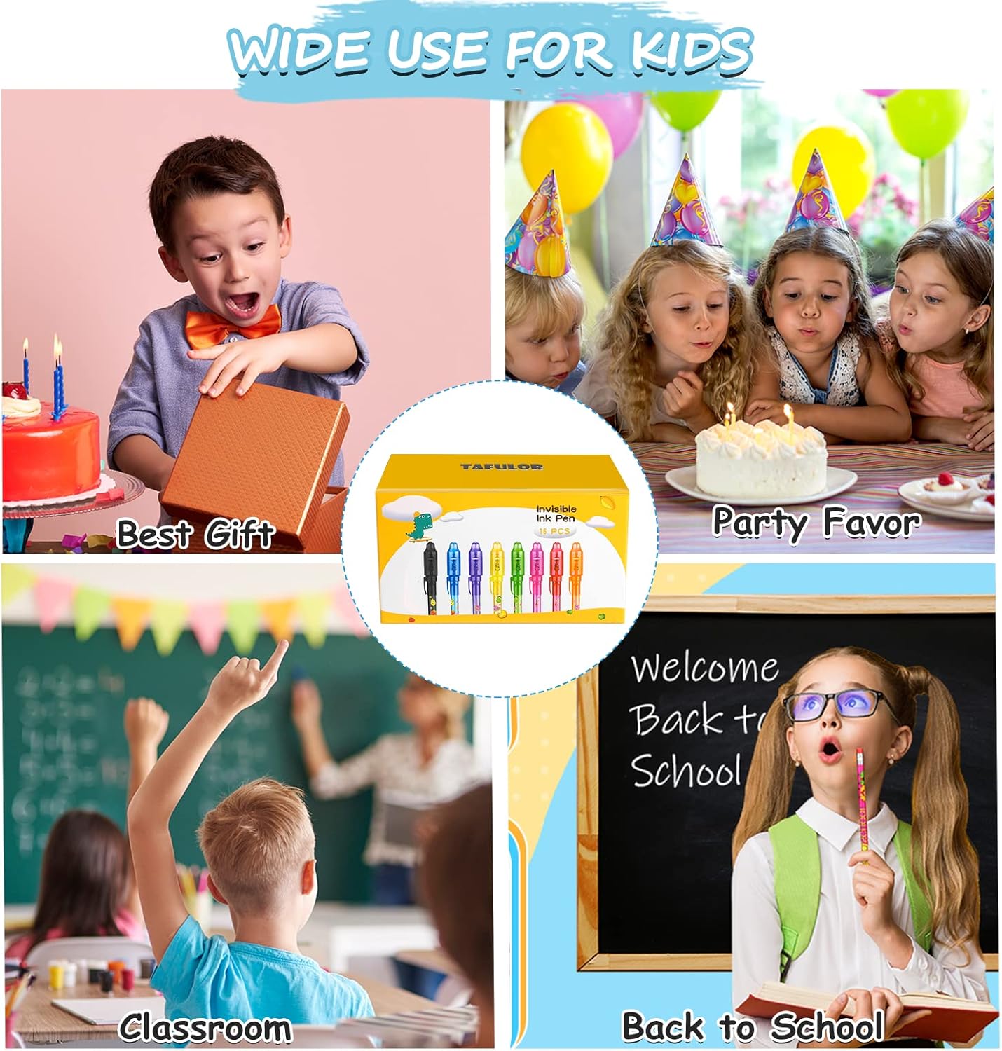 Tafulor Invisible Ink Pen Set for Kids 8PCS
