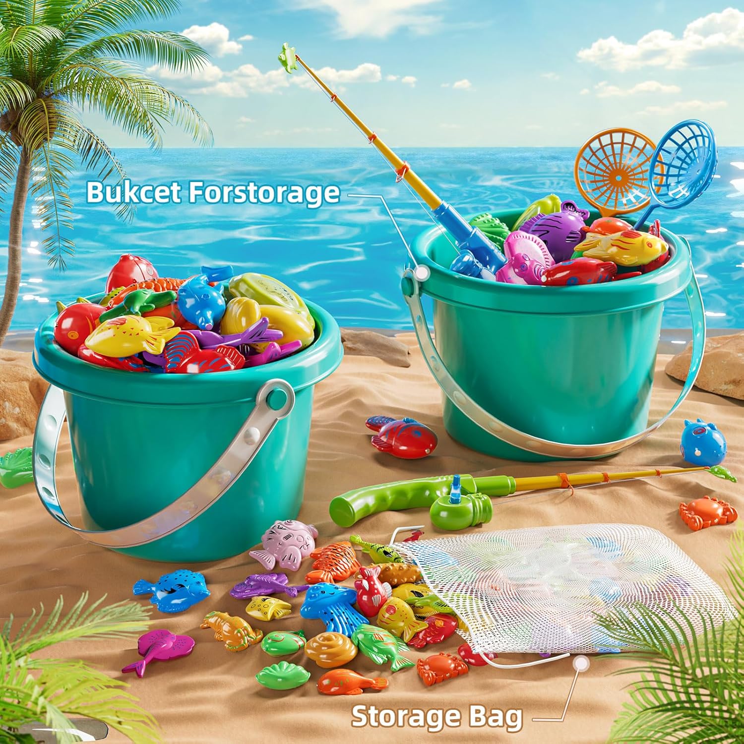Pool Fishing Toy Game for Kids Ages 3-8