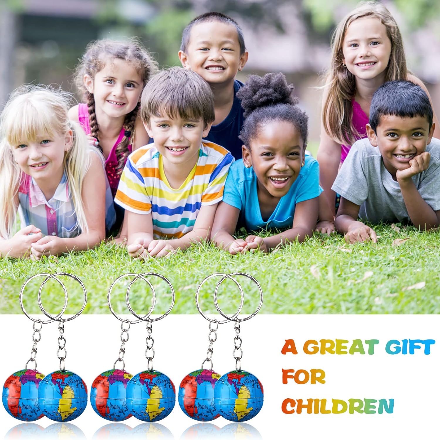 1 Inch Globe Keychains with Colorful Earth Replicas