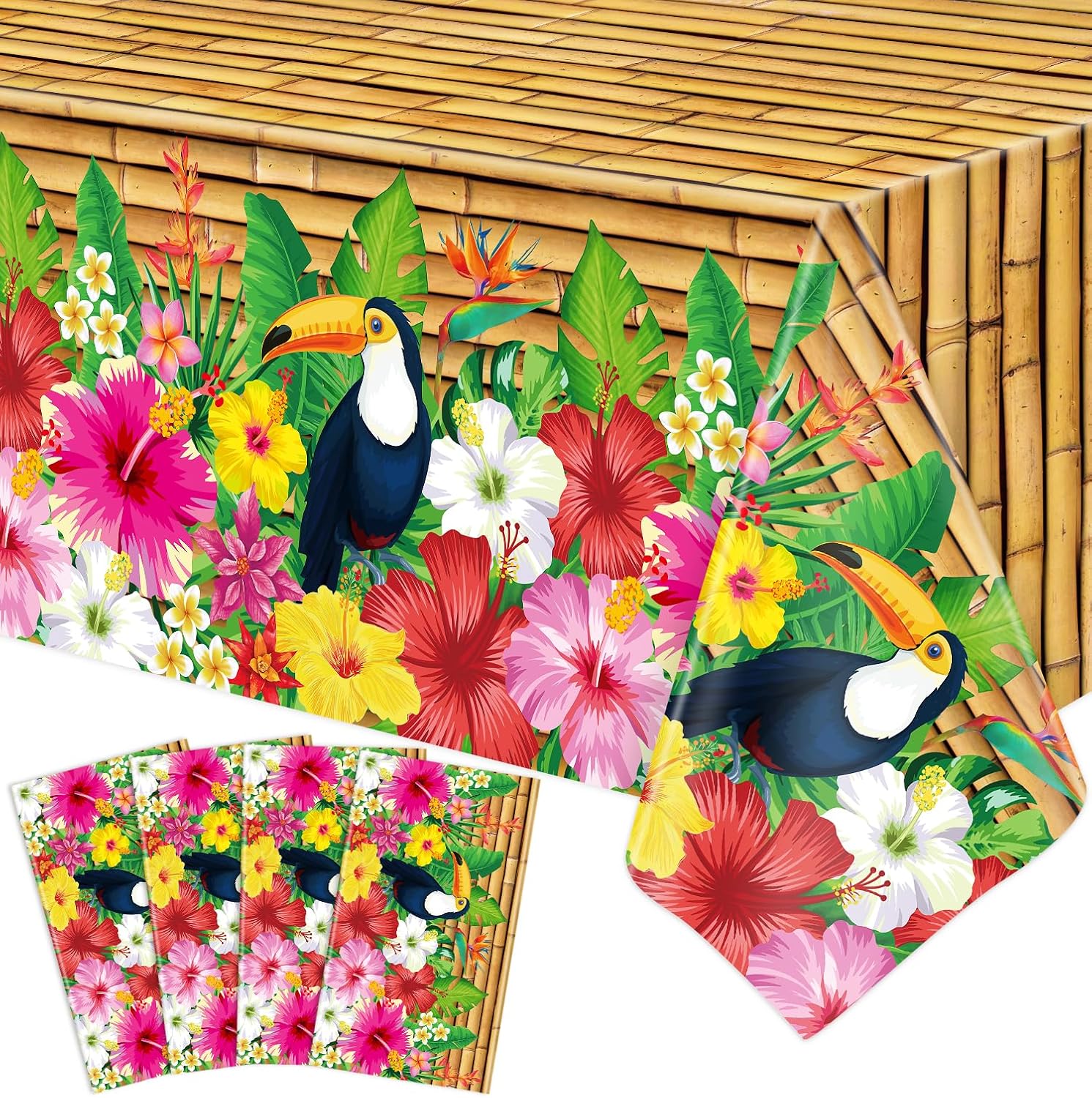 Dvaorc 4 Pack Tropical Luau Tablecloths